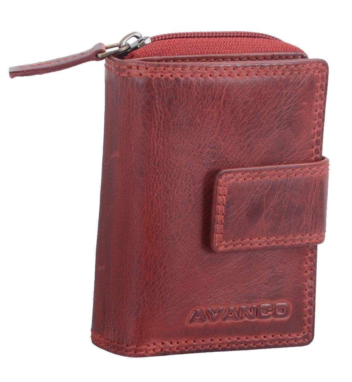 GlücksNugget Geldbörse Elegante rote Damenbörse aus Hochwertigem Leder