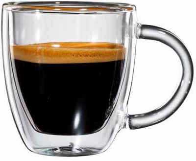 Bloomix Espressoglas Verona, Borosilikatglas, doppelwandiges, mundgeblasen, 80 ml, 6-teilig