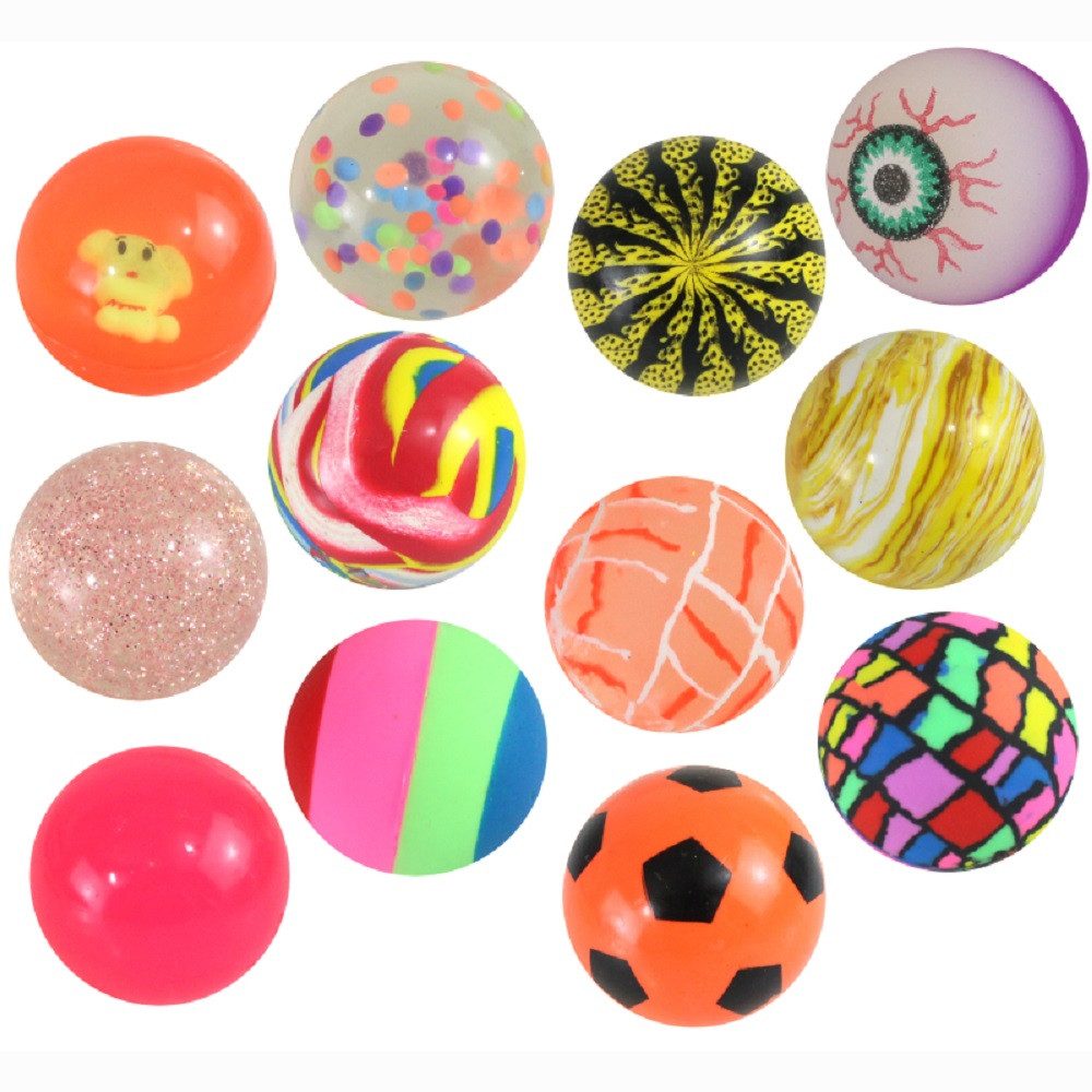 K-Toys Flummi Flummis bunt gemischt / Dopsball /Gummiball Mix ca 4,3 mm (12-St), Ideal als Geschenk / Mitgebsel