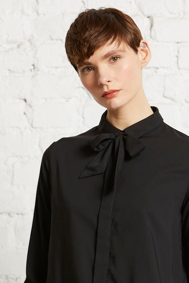 wunderwerk Klassische Bluse TENCEL bow blouse 900 - black