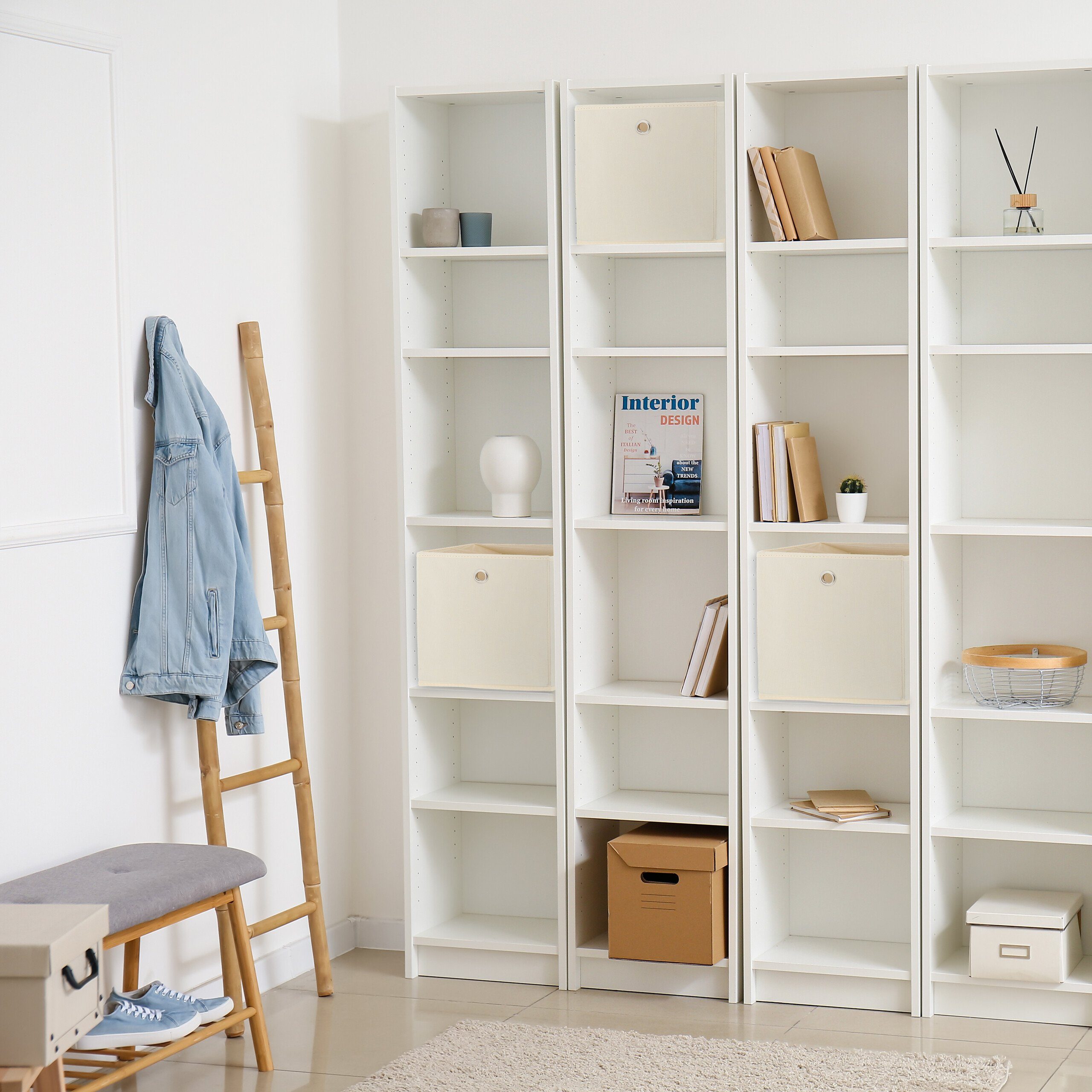 relaxdays Aufbewahrungsbox Cremefarbene Aufbewahrungsbox im 4er günstig online kaufen