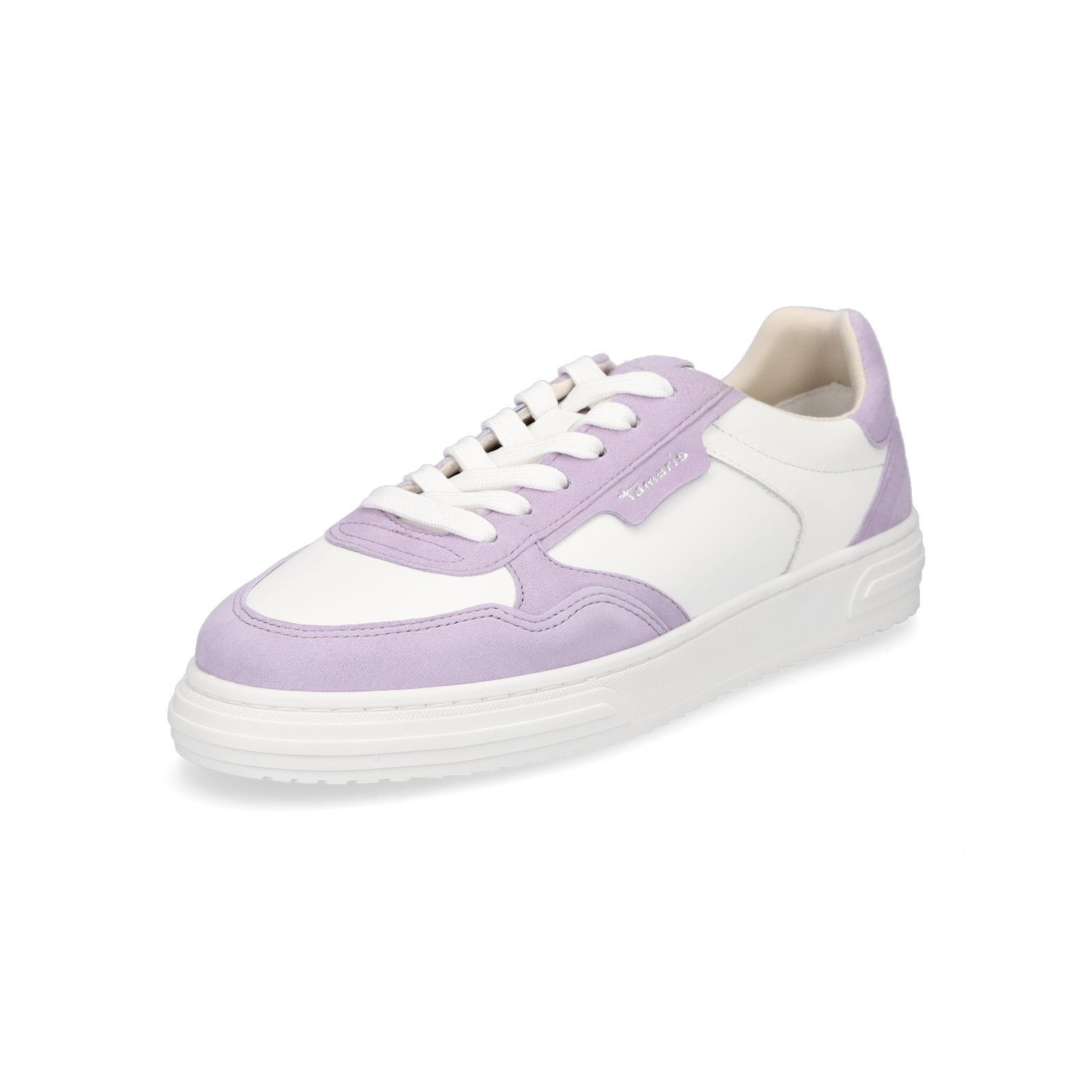 Tamaris Damen Sneaker weiß lavendel Sneaker
