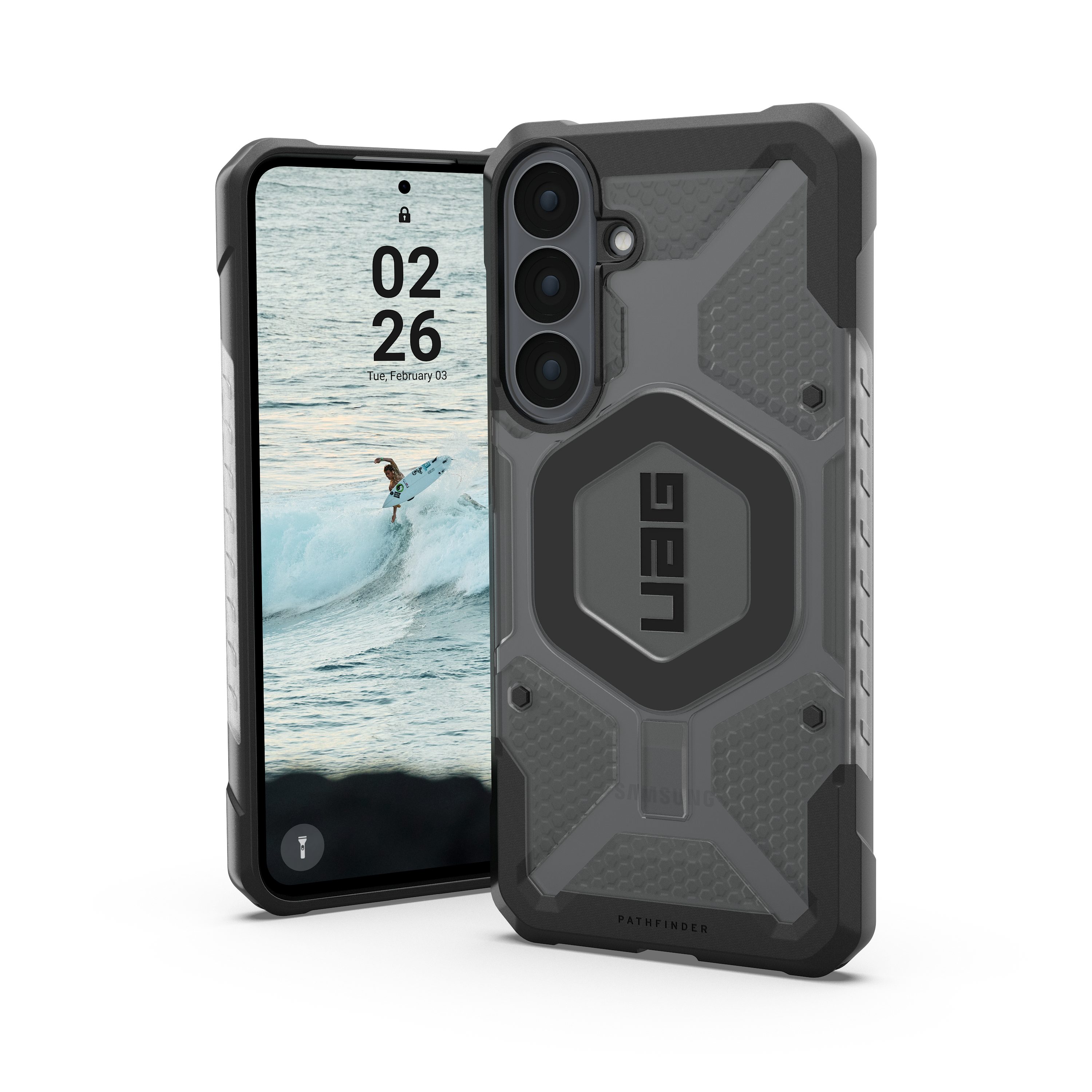 Urban Armor Gear Handyhülle Pathfinder MS Case für das Samsung Galaxy S26 FE, 5,5m-Fallschutz, 25% recycelte Materialien