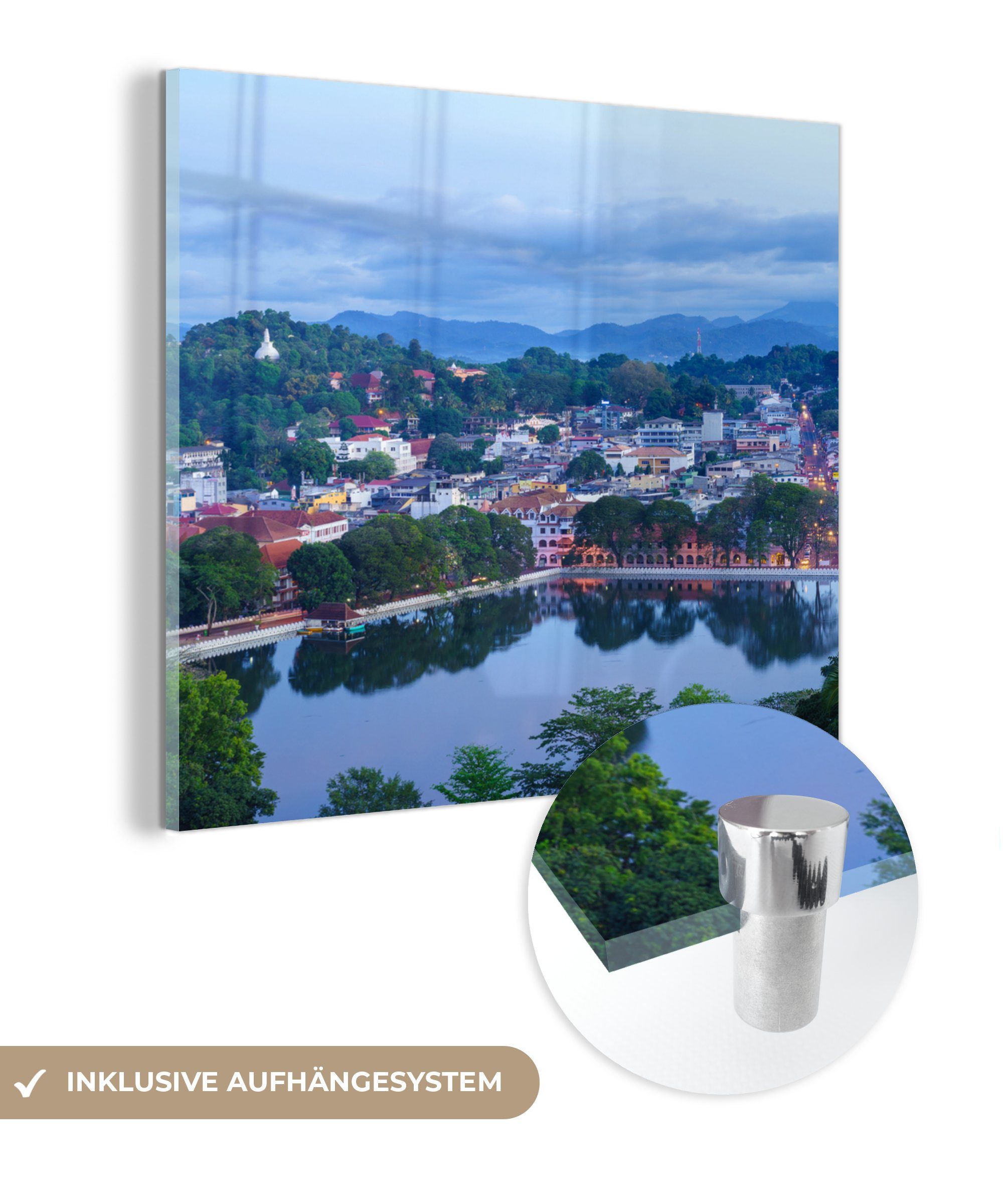 Foto (1 auf Sri Glas Glas Sonnenaufgang St), Bilder Glasbilder MuchoWow Wanddekoration - - Wandbild - Lanka, Acrylglasbild auf in