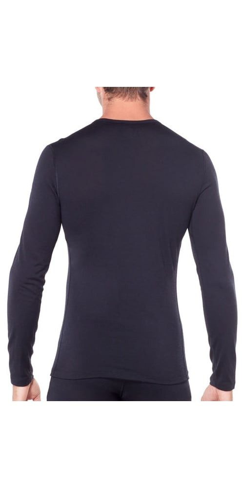 Icebreaker Langarmshirt Unterwäsche 200 Oasis LS Crewe - Merinowolle, enganliegend - schwarz