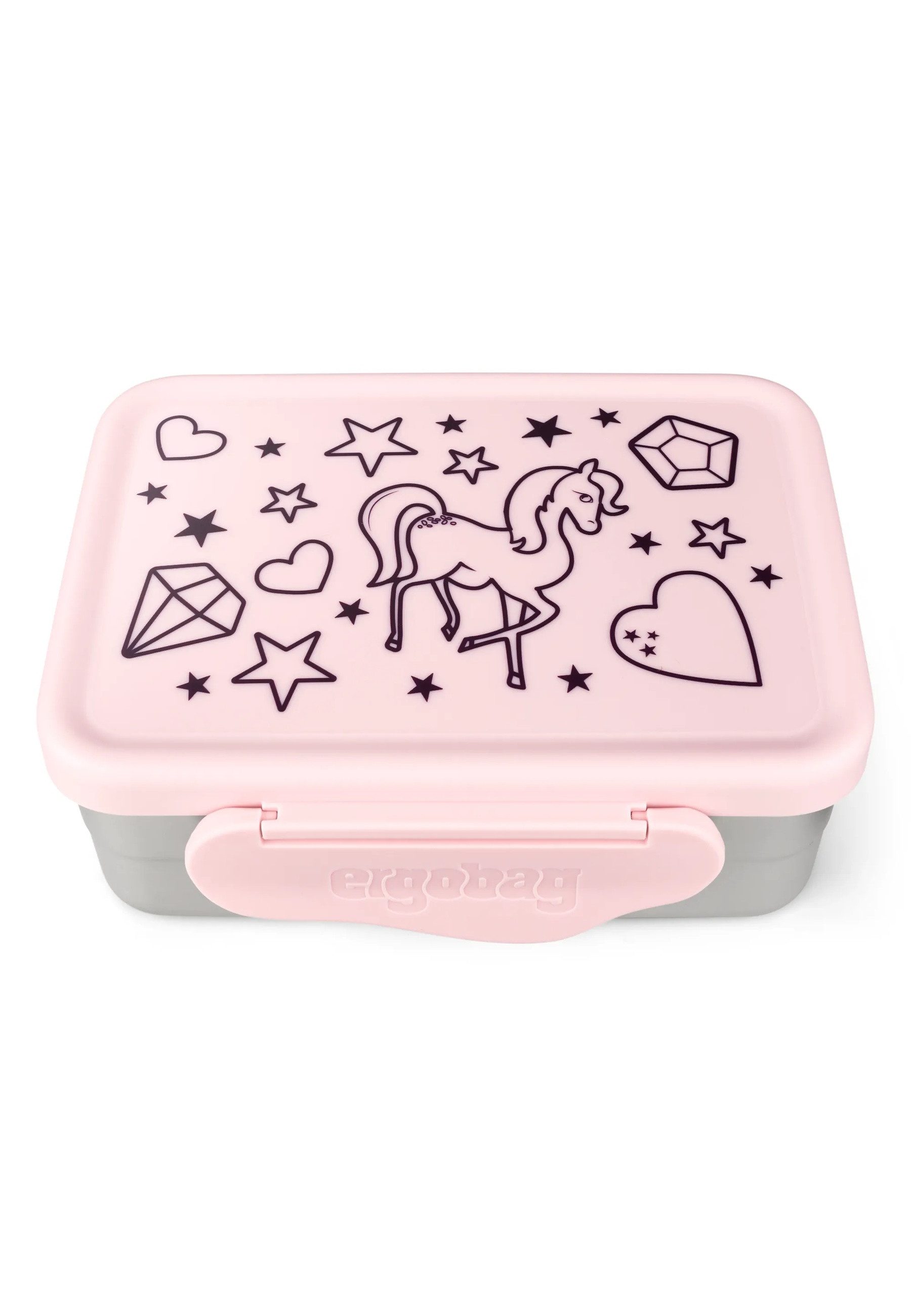 ergobag Lunchbox Edelstahl Brotdose ., Edelstahl, (Edelstahl Brotdose, 3-tlg., 1x Brotdose, 1x Trennfach), spülmaschinengeeignet
