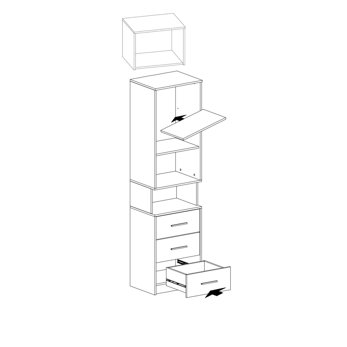 Möbel Set Mehrzweckschrank-Set G11, Grant Soft-Close-Funktion Marmex