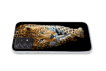 MuchoWow Handyhülle Leopard - Tiere - Porträt - Wildtiere - Schwarz, Phone Case, Handyhülle Samsung Galaxy A53, Silikon, Schutzhülle