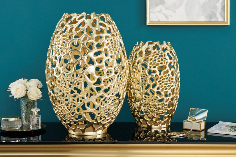 riess-ambiente Dekovase ABSTRACT LEAF 50cm gold (Einzelartikel, 1 St), Wohnzimmer · Handmade · Metall · Gold-Design · Schlafzimmer – Bild 4 von 5