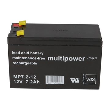 Multipower Multipower Blei-Akku MP7,2-12 Pb 12V / 7,2Ah VdS G109009, Faston 4,8 Bleiakkus