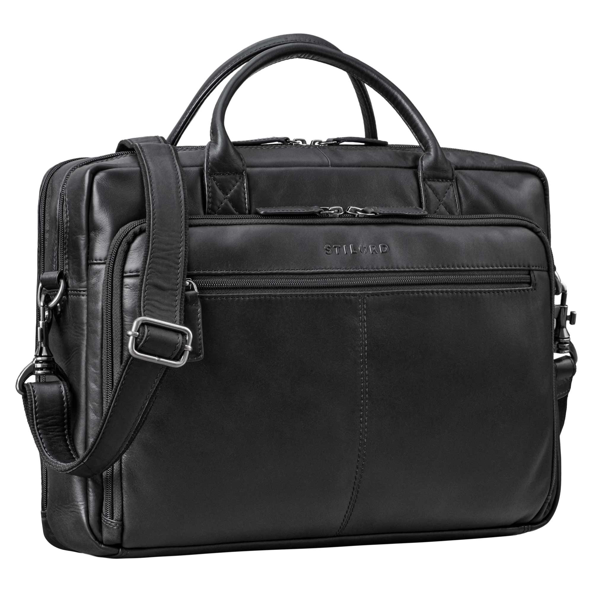 STILORD Laptoptasche "Zenon" Leder Aktentasche mit Laptopfach 15.6 - 16 Zoll Herren & Damen