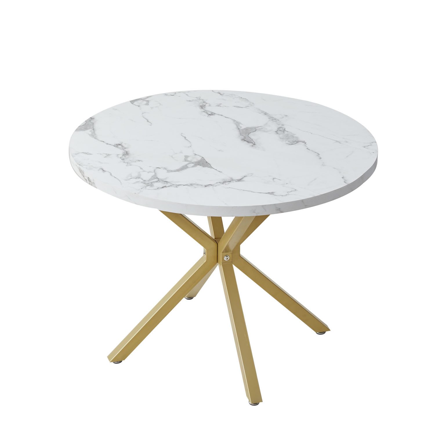 GrandCA HOME Esstisch Runder Esstisch, Küchentisch im Skandinavischen Stil (1-St), aus MDF, mit Metallbeine, 100 x 76.5 cm