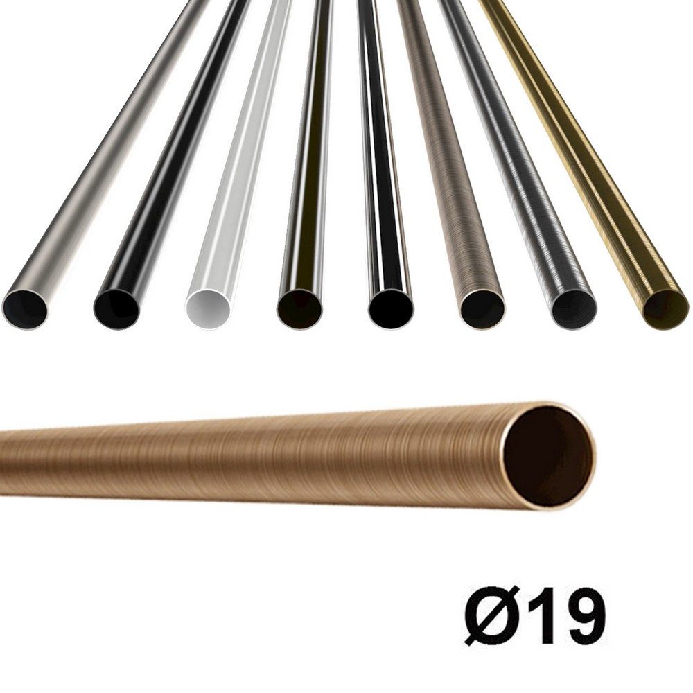 MDEKOR Gardinenstange Gardinenrohr aus Metall – Stahlrohr für Stangen Ø 16, 19 & 25 mm, Ø 19 mm Kupfer, Länge 120 cm
