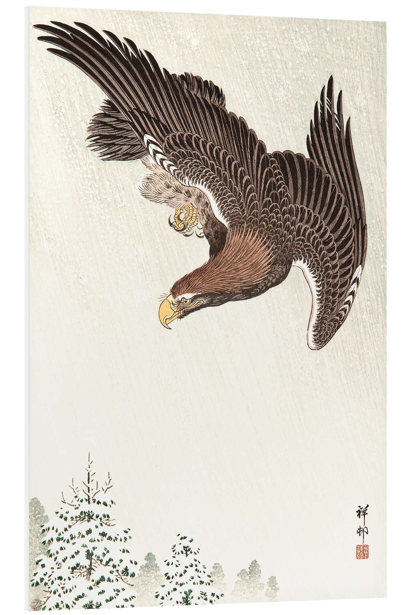 Posterlounge Forex-Bild Ohara Koson, Fliegender Adler, Malerei