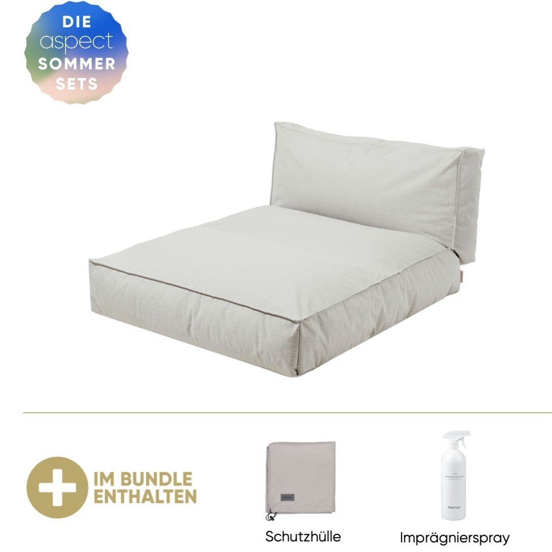 blomus Loungesofa Blomus Bett -STAY- inkl. GRATIS Schutzhülle & Imprägnierspray Cloud