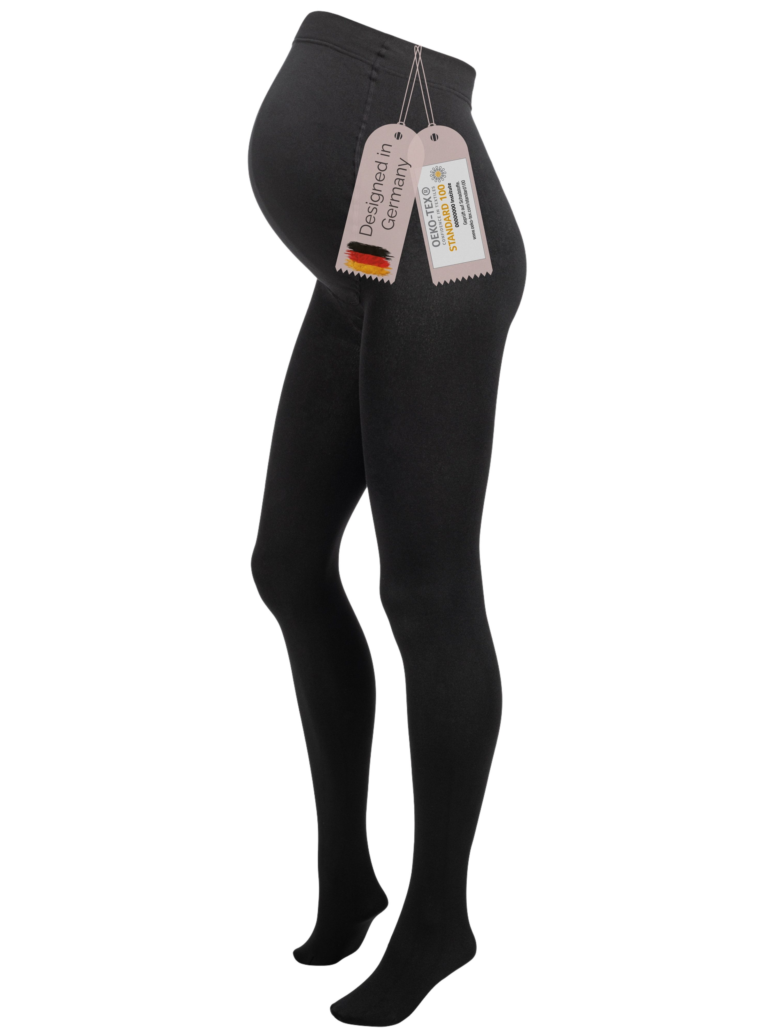 Herzmutter Umstandsstrumpfhose Thermo-Strumpfhose - Schwarz - Weich - Blickdicht 100 DEN (1 St)