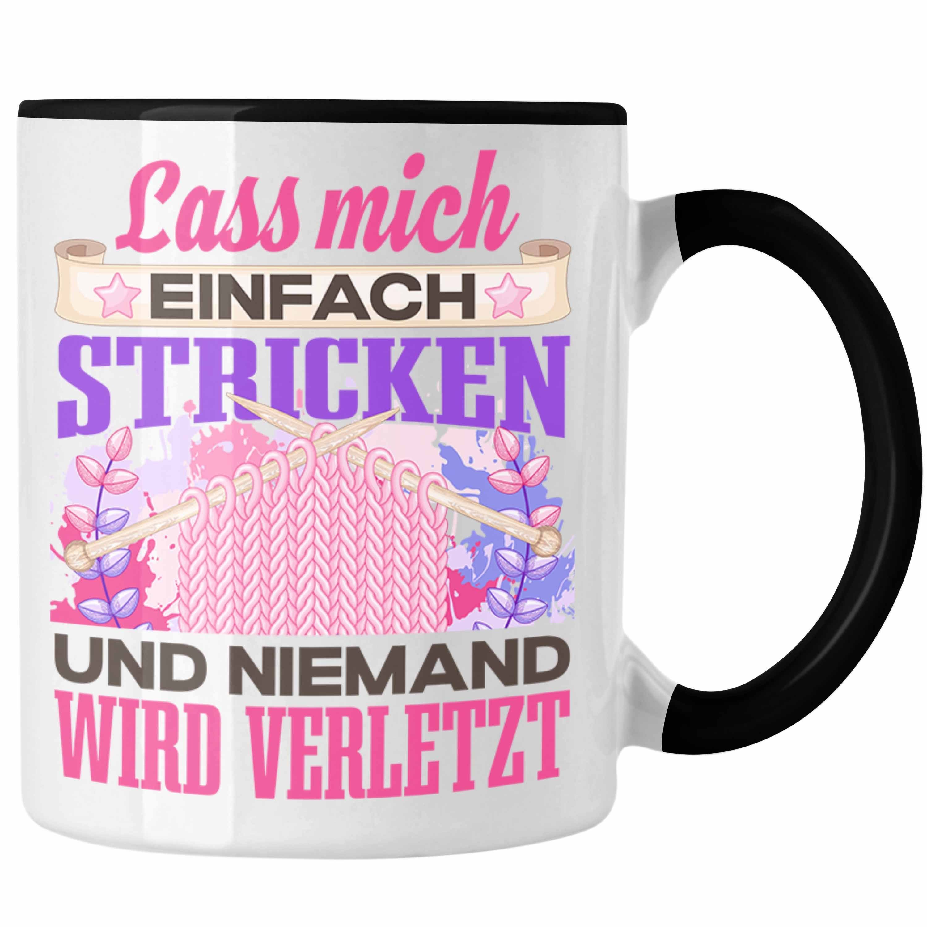 Trendation Tasse Trendation - Stricken Tasse Geschenk Spruch Häckeln Geschenkidee Lass Schwarz | Teetassen