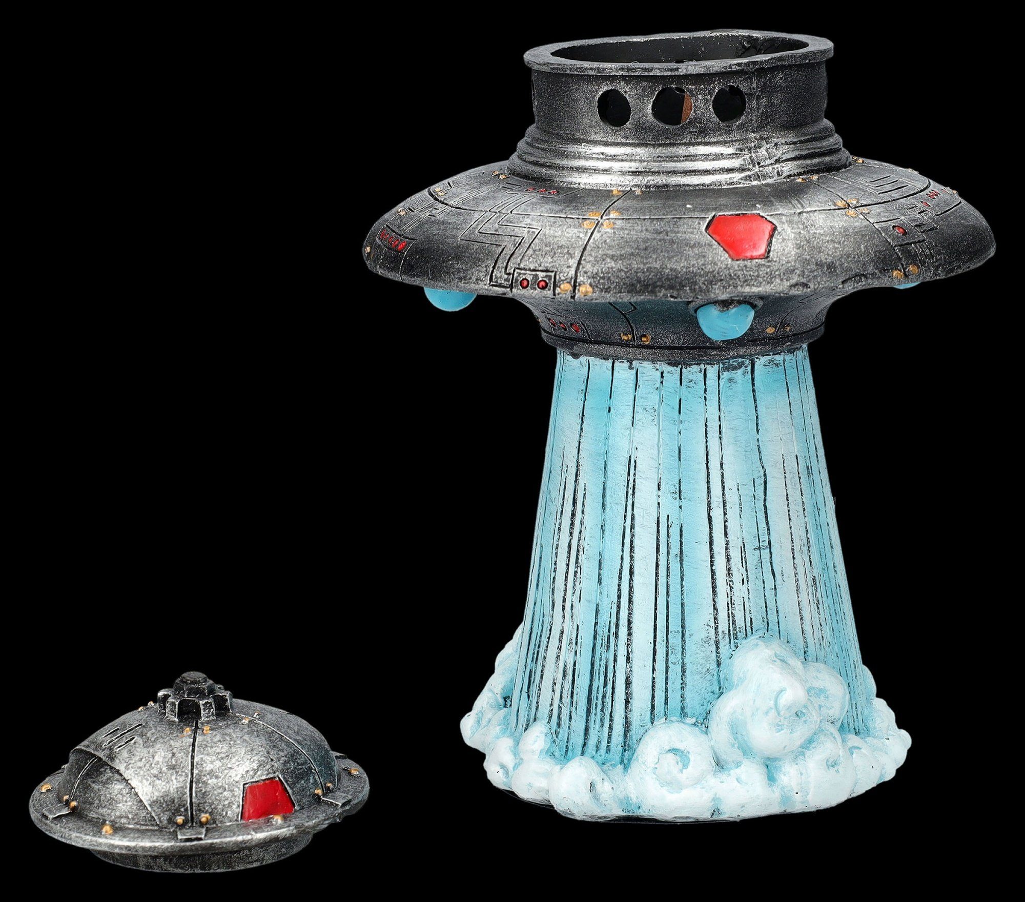 Figuren Shop GmbH Räuchermännchen Räucherhalter - UFO - Dekoration Räuchermännchen Duft Raumschiff