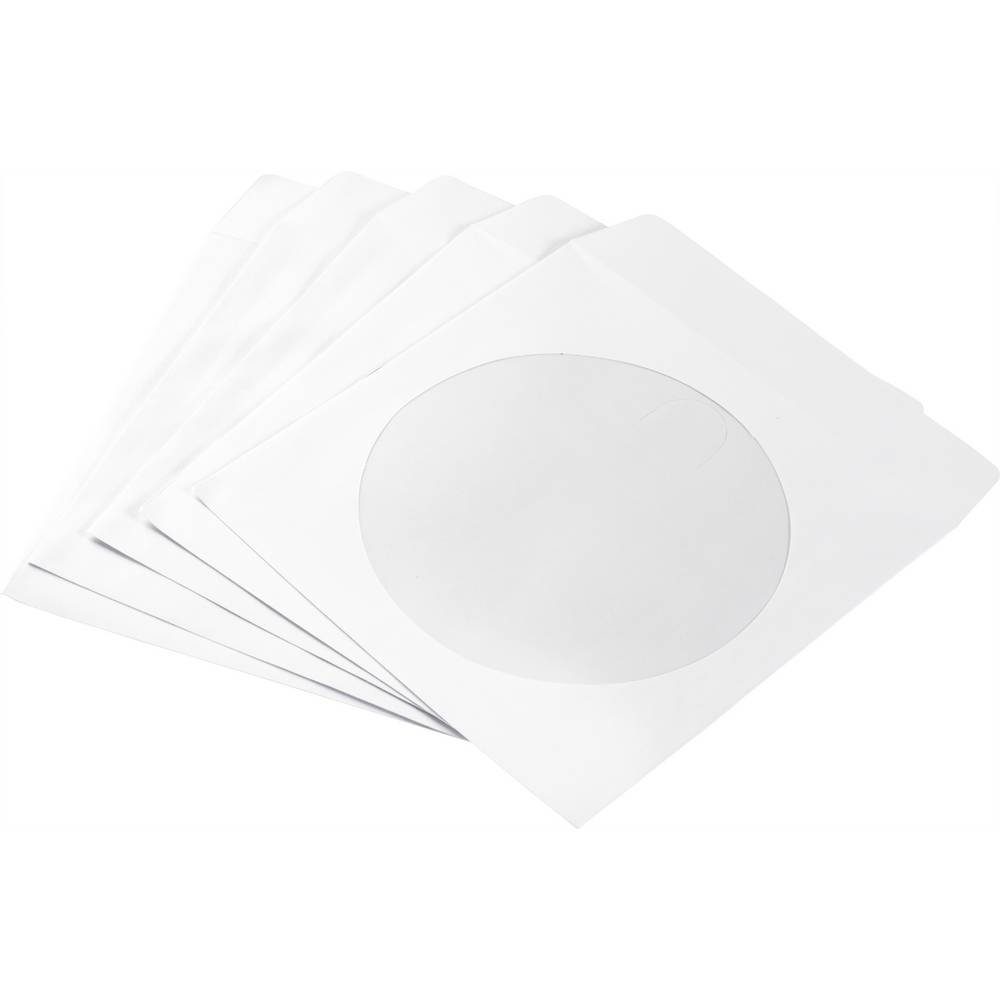 Basetech CD-Hülle Papierhüllen für CDs / DVDs / Blu-rays, Set mit,  Kostengünstige, kompakte Aufbewahrung von CDs / DVDs / Blu-rays