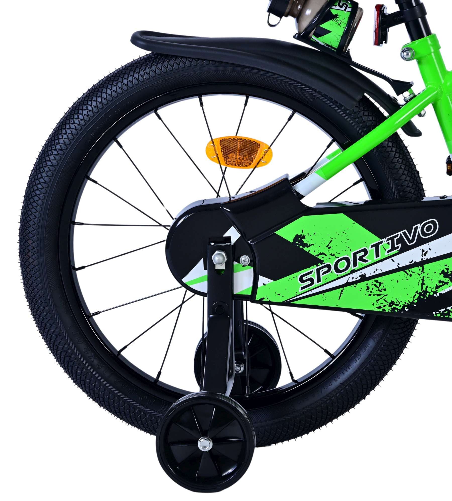 Volare Kinderfahrrad Volare Sportivo Kinderfahrrad für Jungen - 18 Zoll in Grün Schwarz, Stabiler Stahlrahmen, Geschlossener Kettenschutz