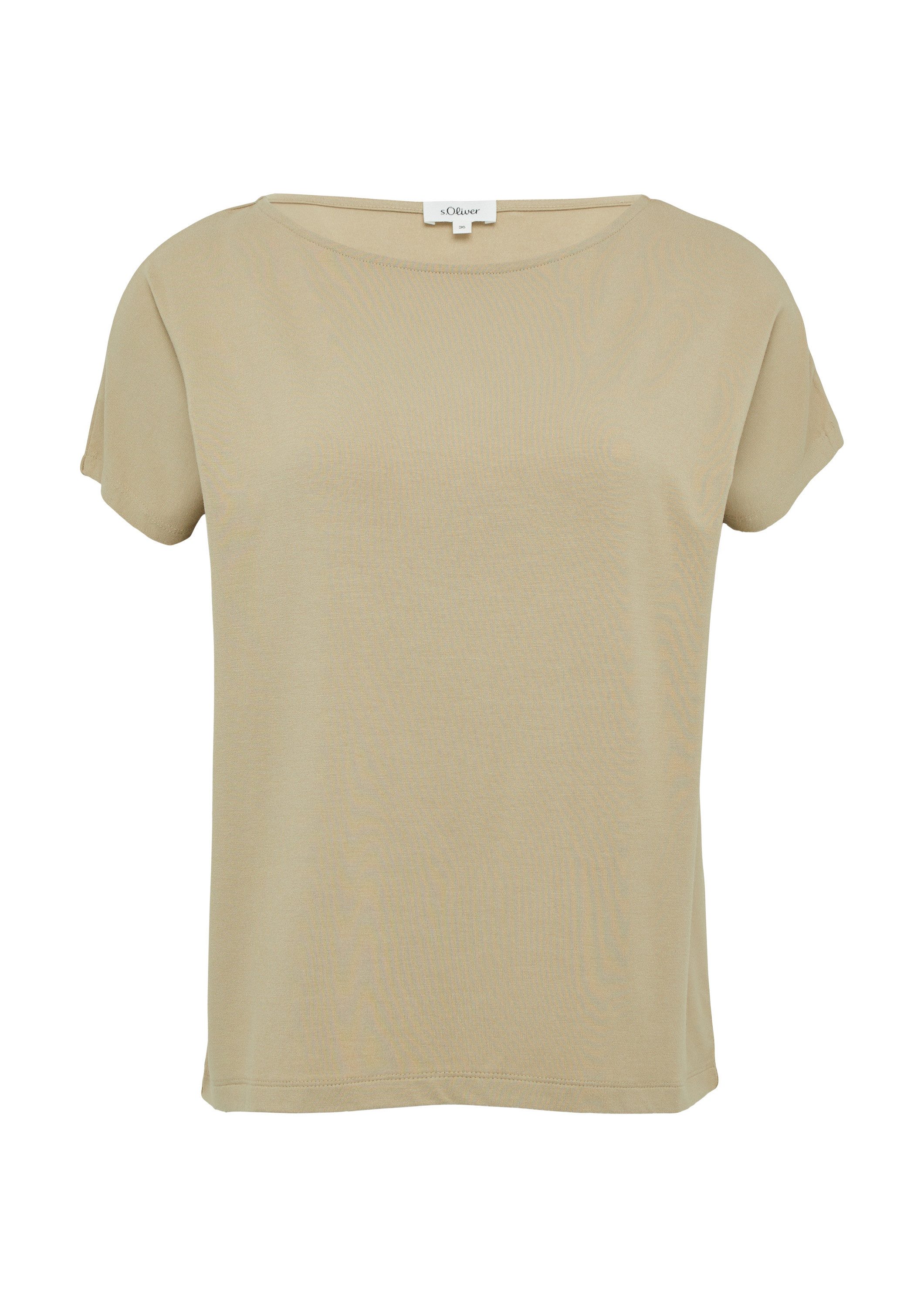 s.Oliver Kurzarmshirt T-Shirt Viskosemix-T-Shirt im Relaxed Fit günstig online kaufen