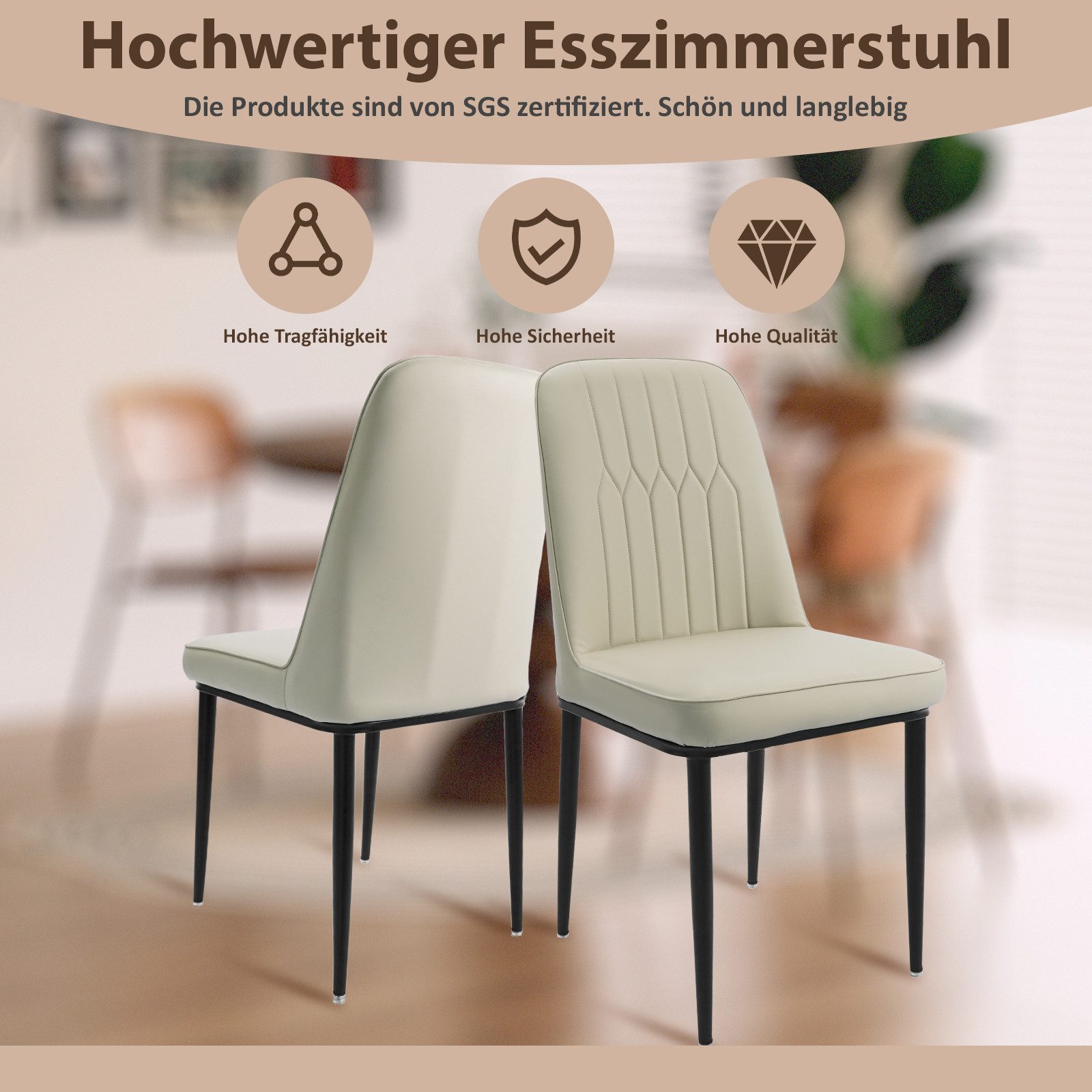 Durrafy Esszimmerstuhl Set 2/4/6 Küchenstuhl,Samtbezug-stuhl,7cm Schwamm,Po günstig online kaufen