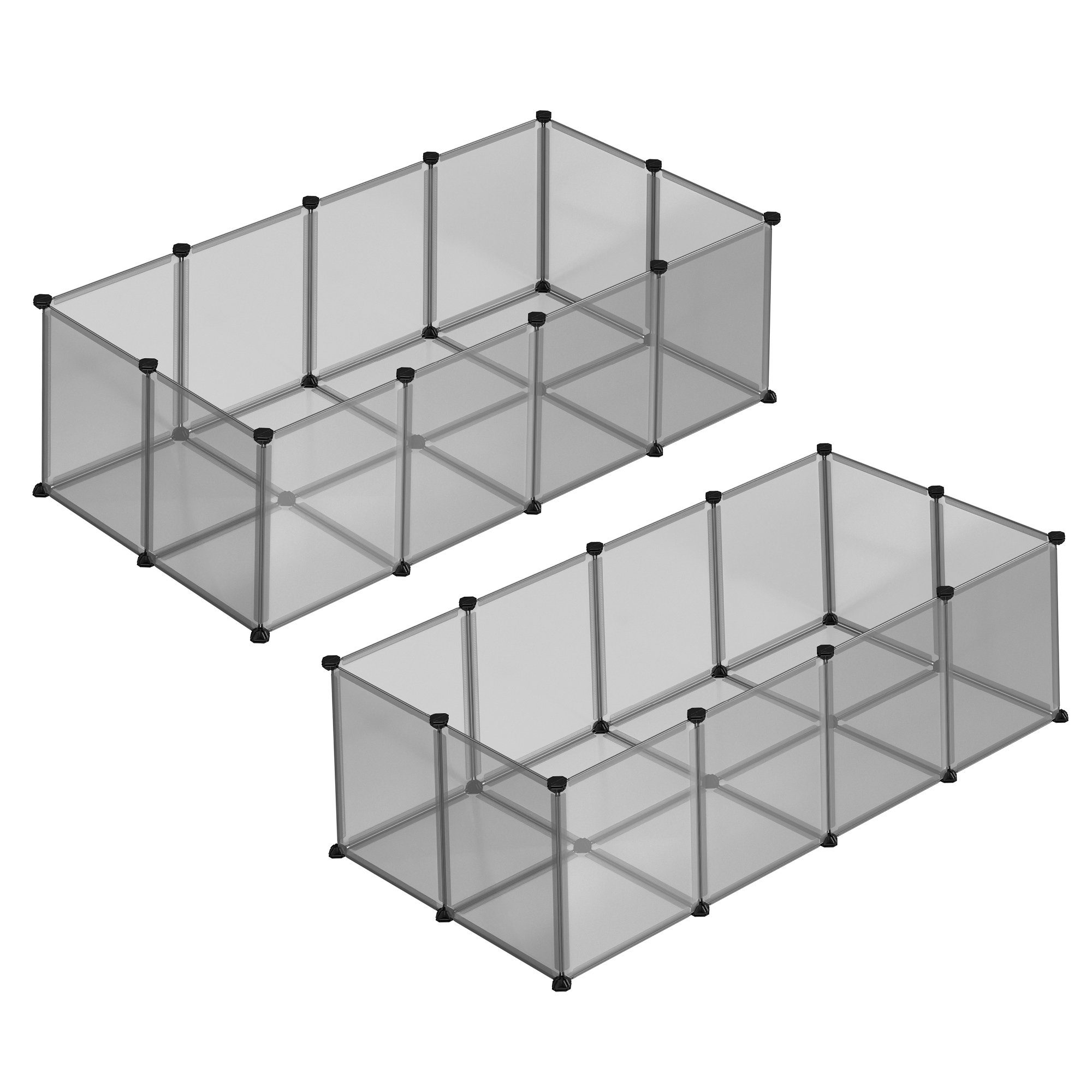 SONGMICS Kleintierkäfig, L-XXL, Freigehege, mit Bodenplatten, 20 Platten, D günstig online kaufen