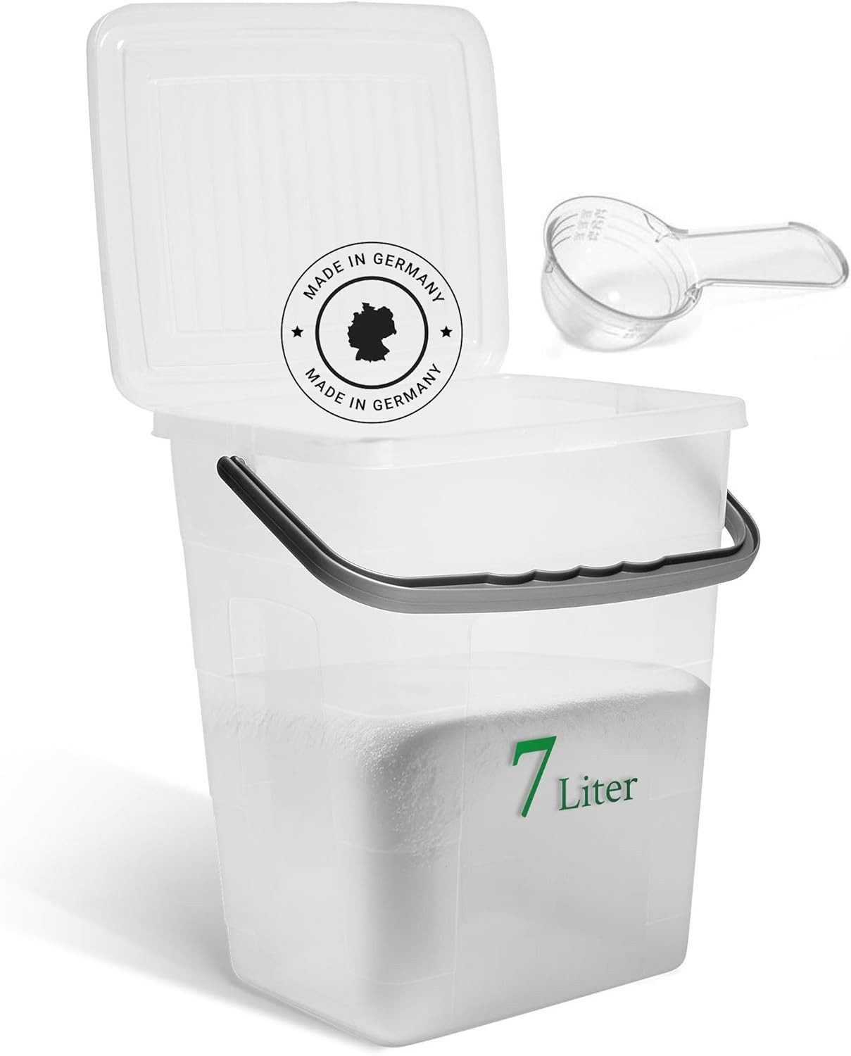 Novaliv Aufbewahrungsbox 30549-30951-1x (1 St), Novaliv Waschmittelbox mit Deckel 7 Liter Transparent und Dosierlöffel