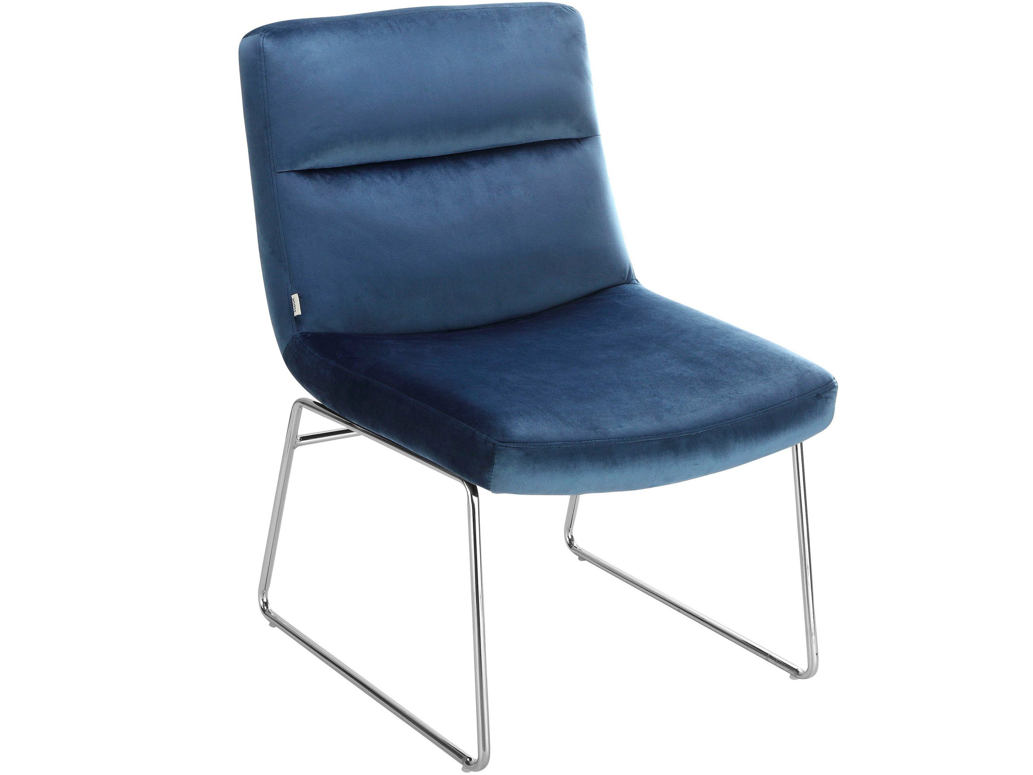loft24 Sessel Gila (1-St), chromfarbenes Metallgestell, Sitzhöhe 47,5 cm blau