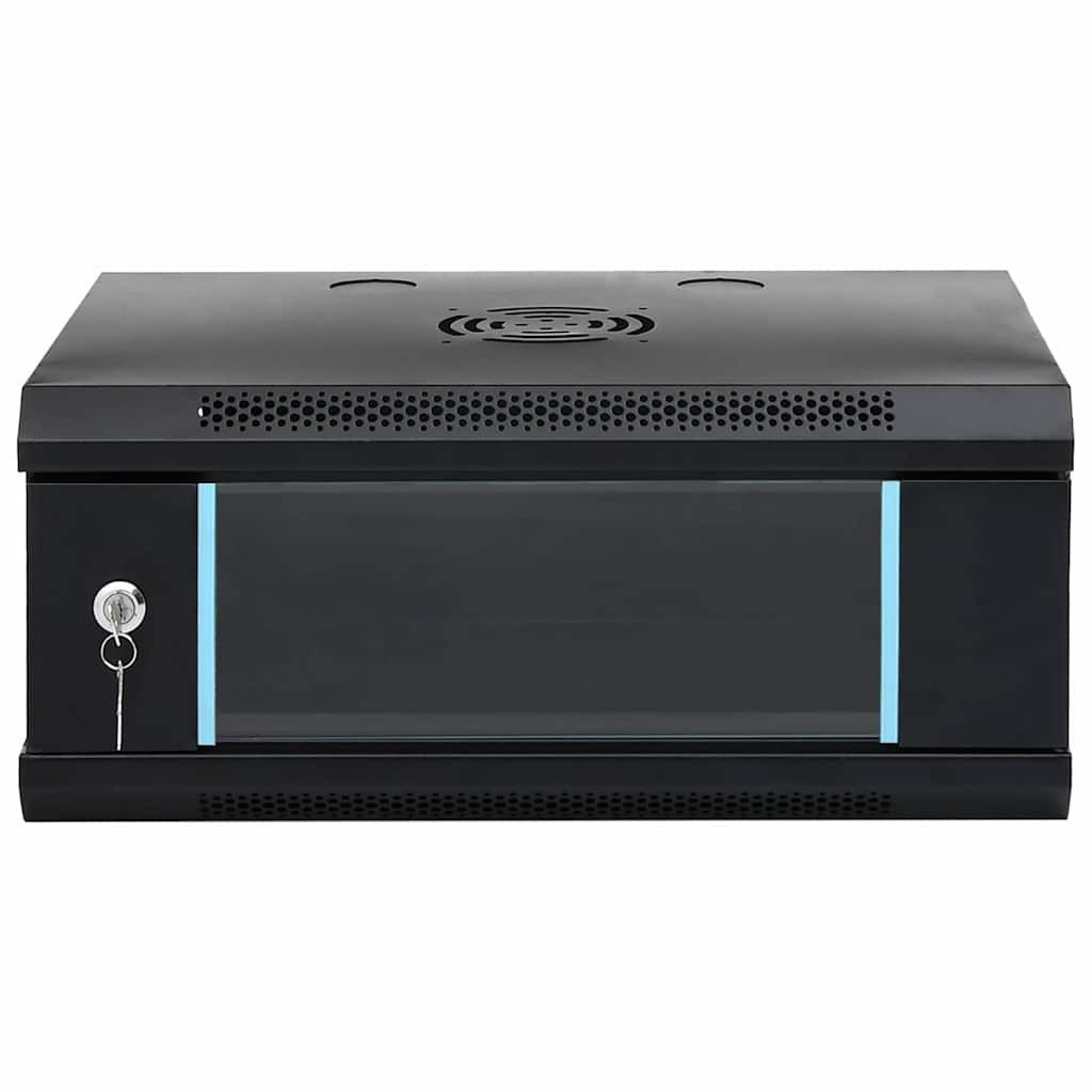 vidaXL Netzwerkschrank mit Speicher Schwarz 53 x 45 x 21 cm Stahl Netzwerk-Adapter