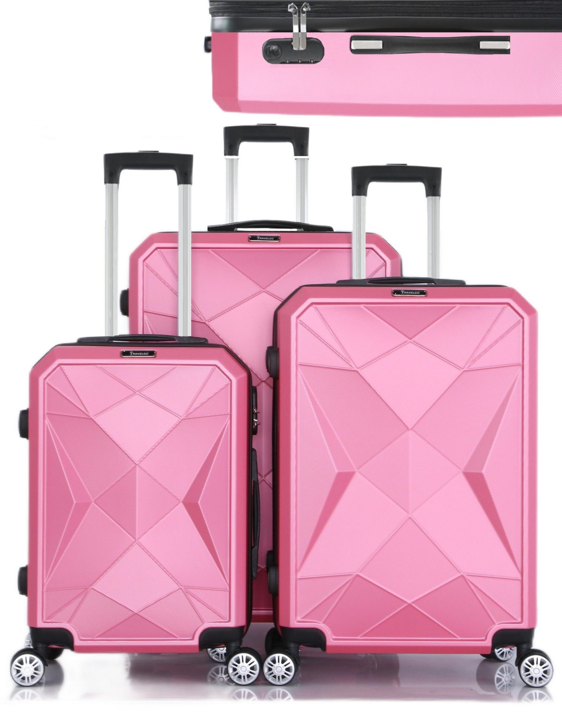 KESSMANN HOFFMANN Kofferset Hartschalenkoffer Set 3 Teilig Kofferset L XL XXL mittel groß Koffer, 4 Rollen, (Koffer-Set, 3 tlg., Leichtgewicht Rollkoffer 360° Rollen Reisen Urlaub Reisekoffer Set), Trolley Gepäckset Hartschalenkoffer Urlaubskoffer Handgepäck Organizer