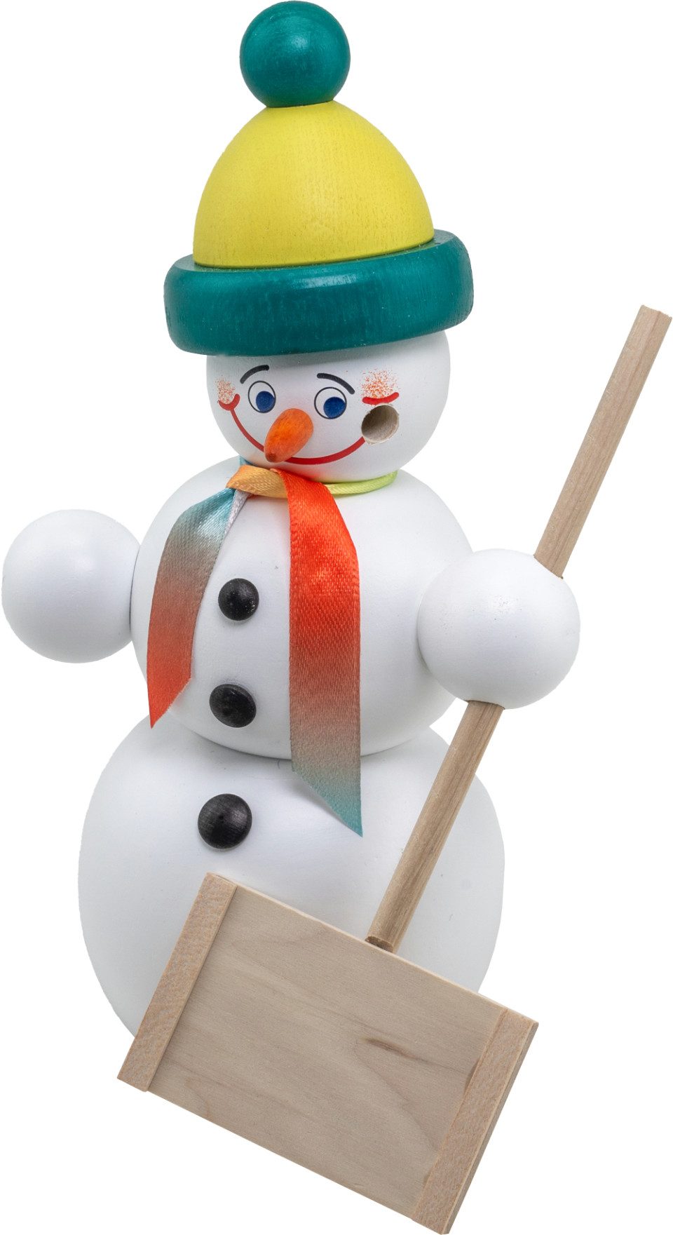 Seiffener Volkskunst Räuchermännchen Räuchermann Schneemann Schneeschipper der Seiffener Volkskunst eG, (1 St), Handarbeit aus dem Erzgebirge
