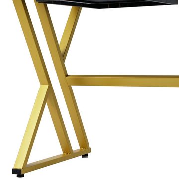 OKWISH Schreibtisch Computertisch Laptoptisch Bürotisch Arbeitstisch (mit zwei Schubladen, 150cm grosser leichter Luxus-Schreibtisch)