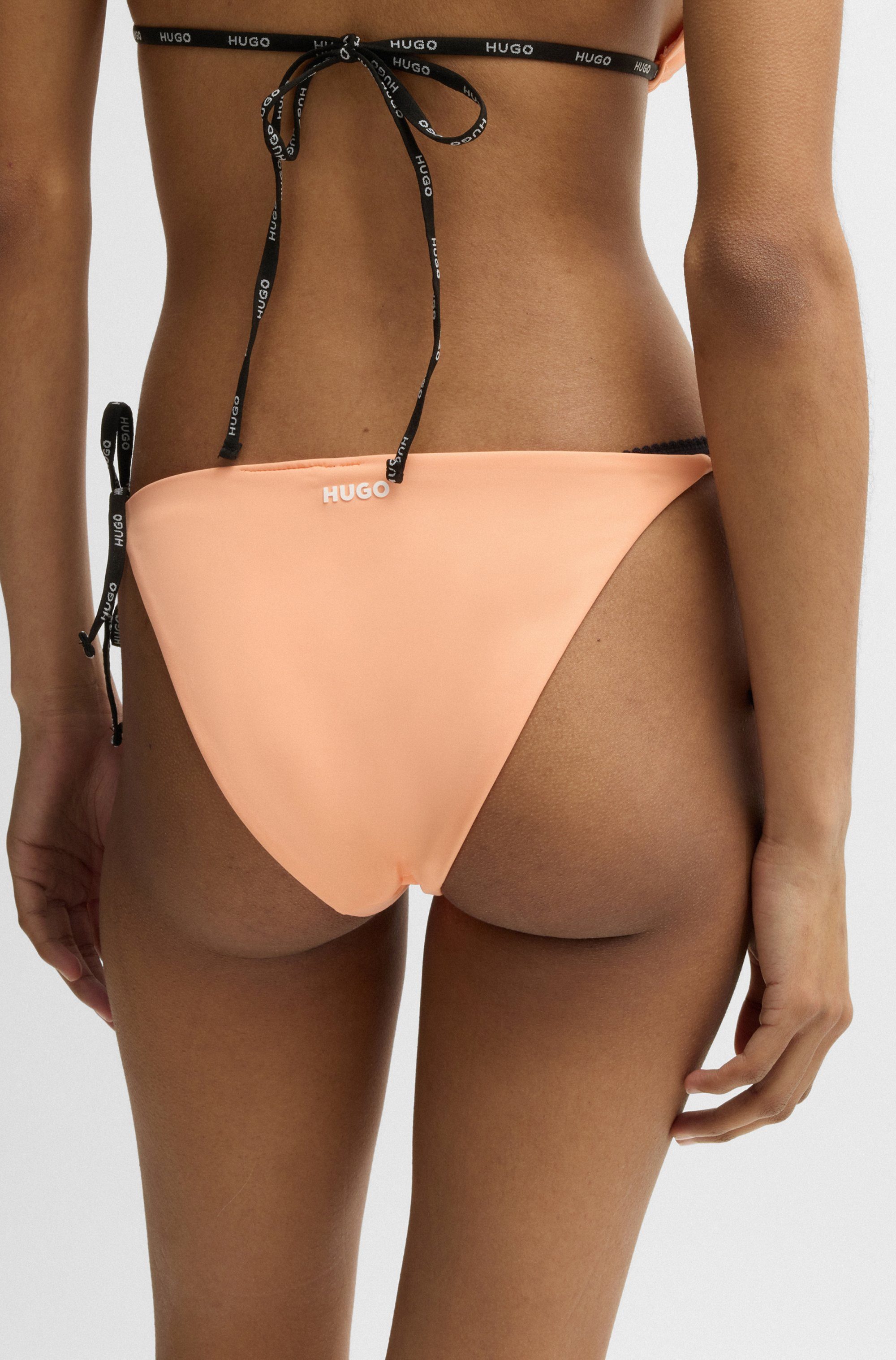 HUGO Bikini-Hose PURE_SIDE TIE mit kontrastfarbenen Einsätzen günstig online kaufen