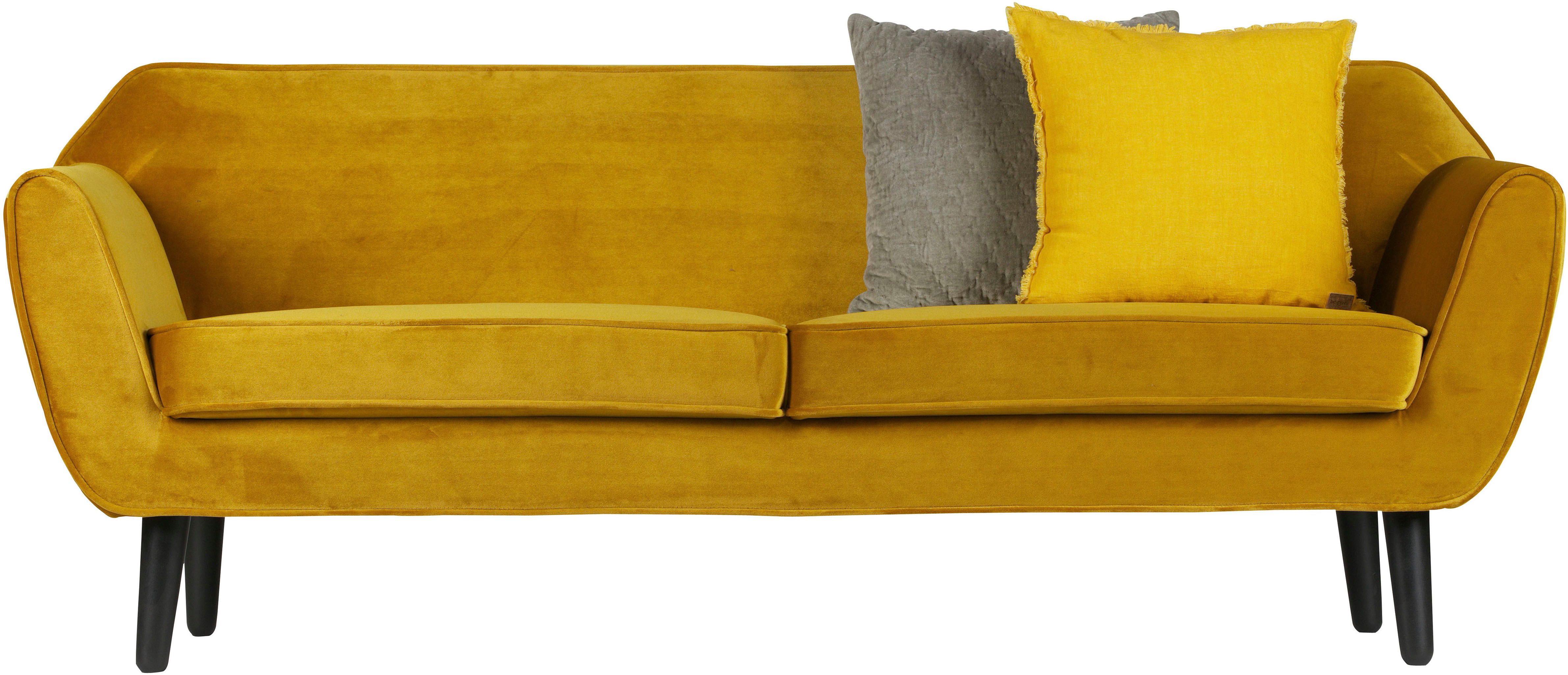 WOOOD 2,5-Sitzer Rocco Velvet-Bezug mit Buchenholzbeinen, H 75 x B 187 x D 82 cm, Maximale Verschleißfestigkeit, mittlere Sitzhöhe, Pfleiglicht