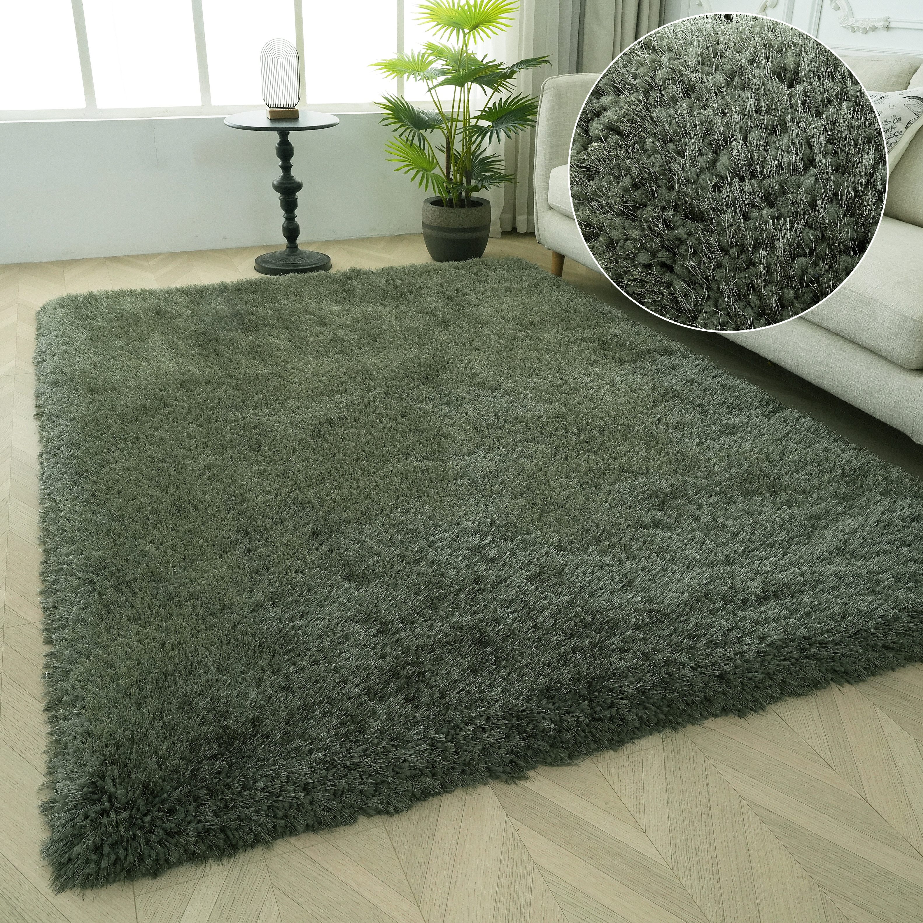 OTTO home Hochflor-Teppich Micro exclusiv Teppich, sehr hoher Flor, weich durch Mikrofaser, rechteckig, Höhe: 78 mm, sehr weich, flauschig, uni, Wohnzimmer, Schlafzimmer