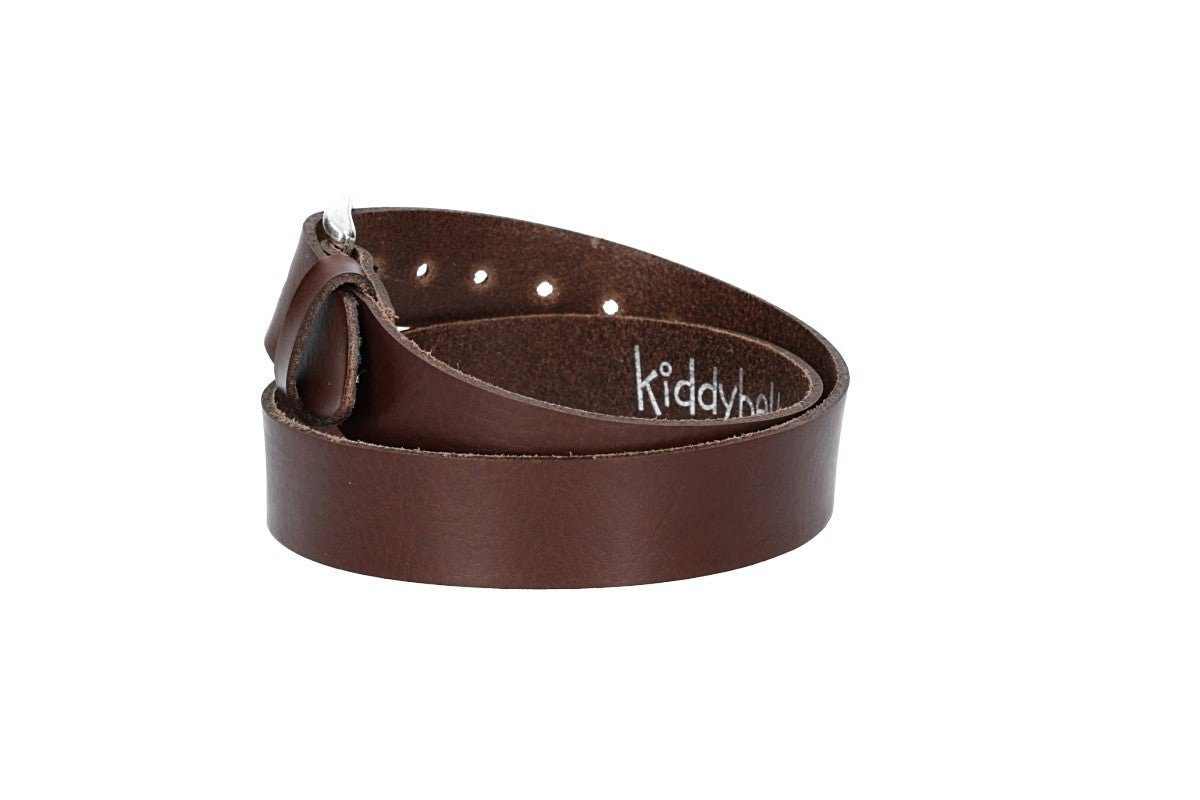 kiddybelts Ledergürtel Ledergürtel Kids 25mm in Braun mit Schließe in Silber (KB10-680, 1-St) sehr weiches Vollrindleder