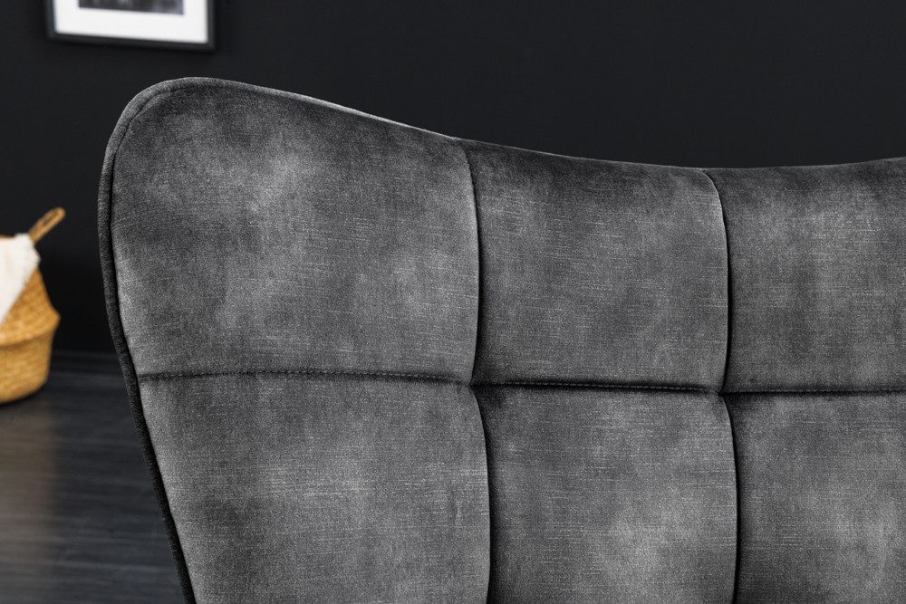 riess-ambiente Sessel SCANDINAVIA grau / schwarz (Einzelartikel, 1-St), Wohnzimmer · Samt · Metall · mit Armlehnen · Scandinavian Design – Bild 4 von 5
