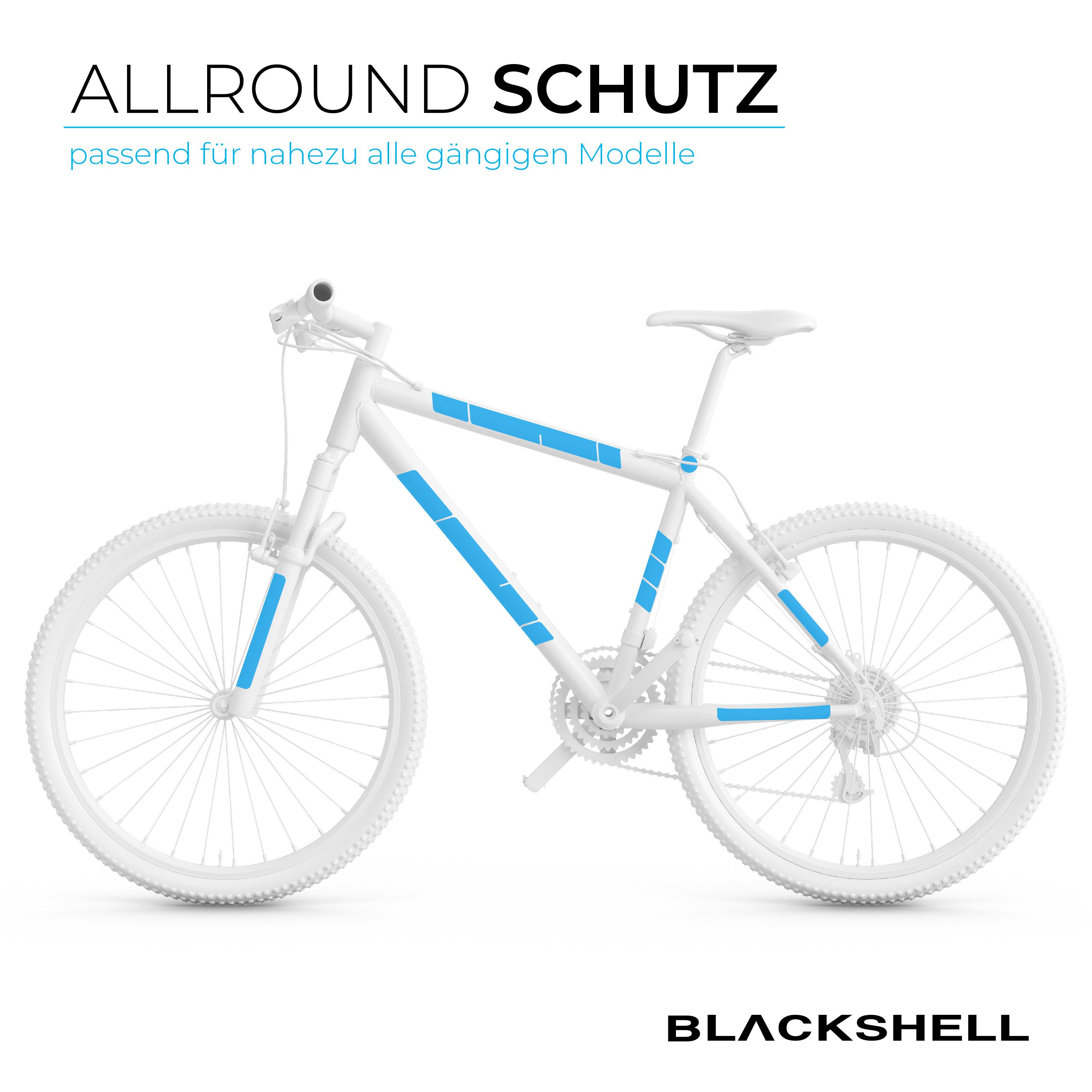 Blackshell Lackschutzfolie Fahrrad Aufkleber Schutzfolie Rahmenschutz für alle Rahmentypen, (Set, 21 teiliges Lackschutzset entwickelt für den Steinschlagschutz – Bild 4 von 5