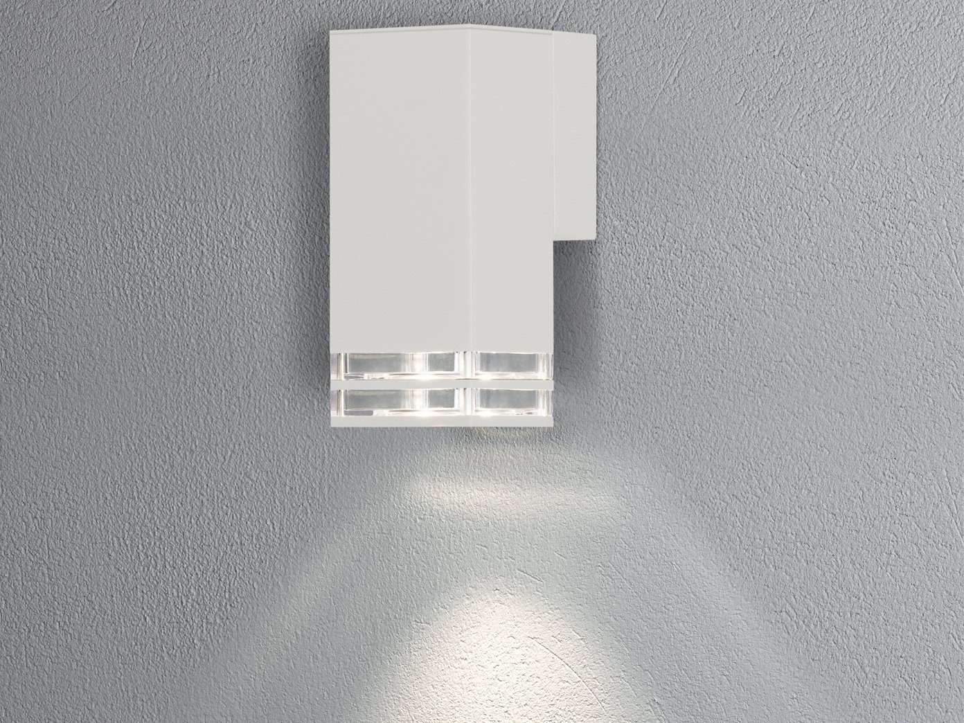 meineWunschleuchte LED Außen-Wandleuchte, LED wechselbar, warmweiß, Fassadenlampe Haus-wand beleuchten, Terrassenleuchten, Weiß H: 19cm