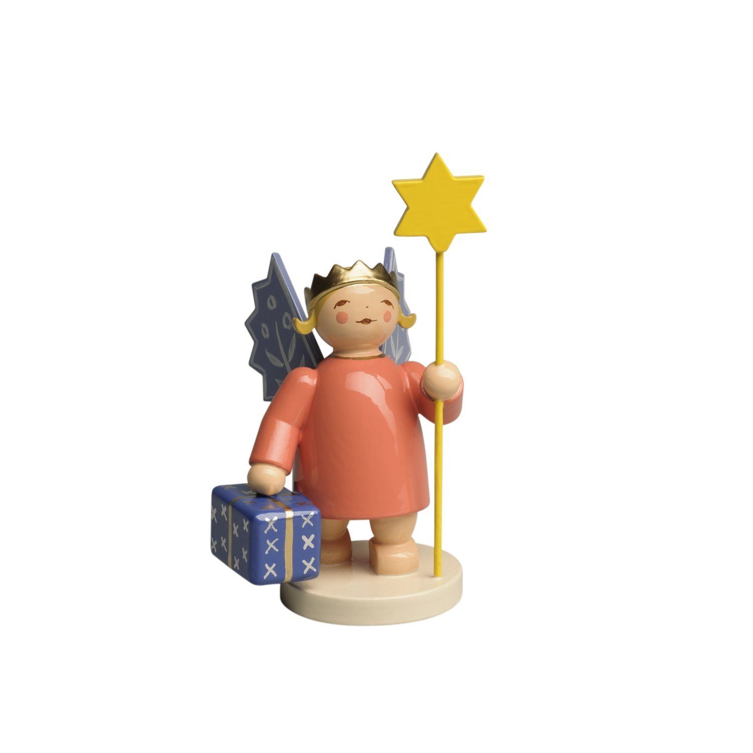 Wendt & Kühn Weihnachtsfigur Kronenengel mit Stern und Paket 6235/1
