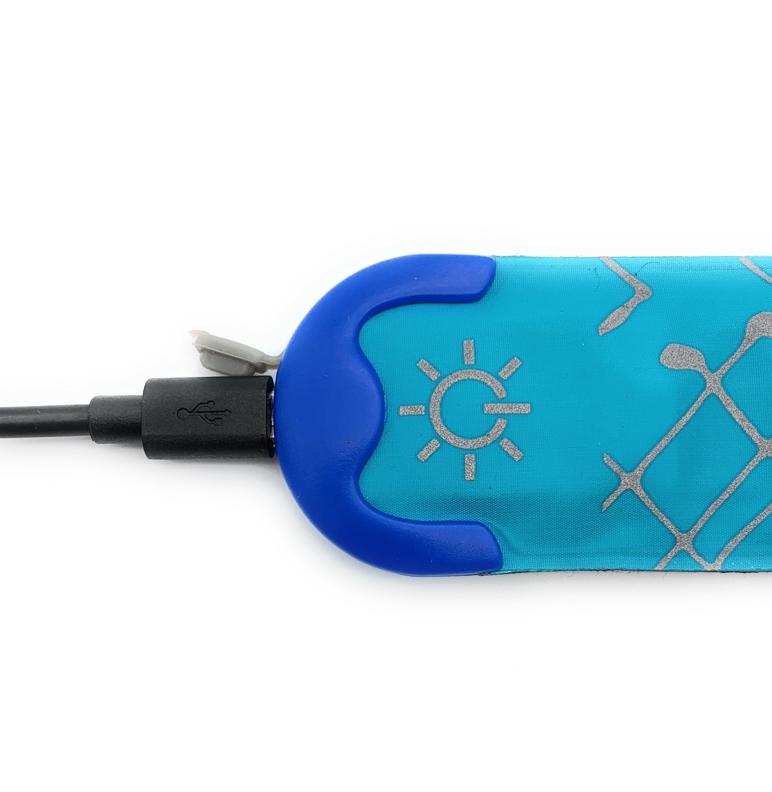 ELANOX LED Blinklicht Leuchtband 1 mit Outdoor Sport blau LED Akku Reflektorband Sicherheitslicht x Armband