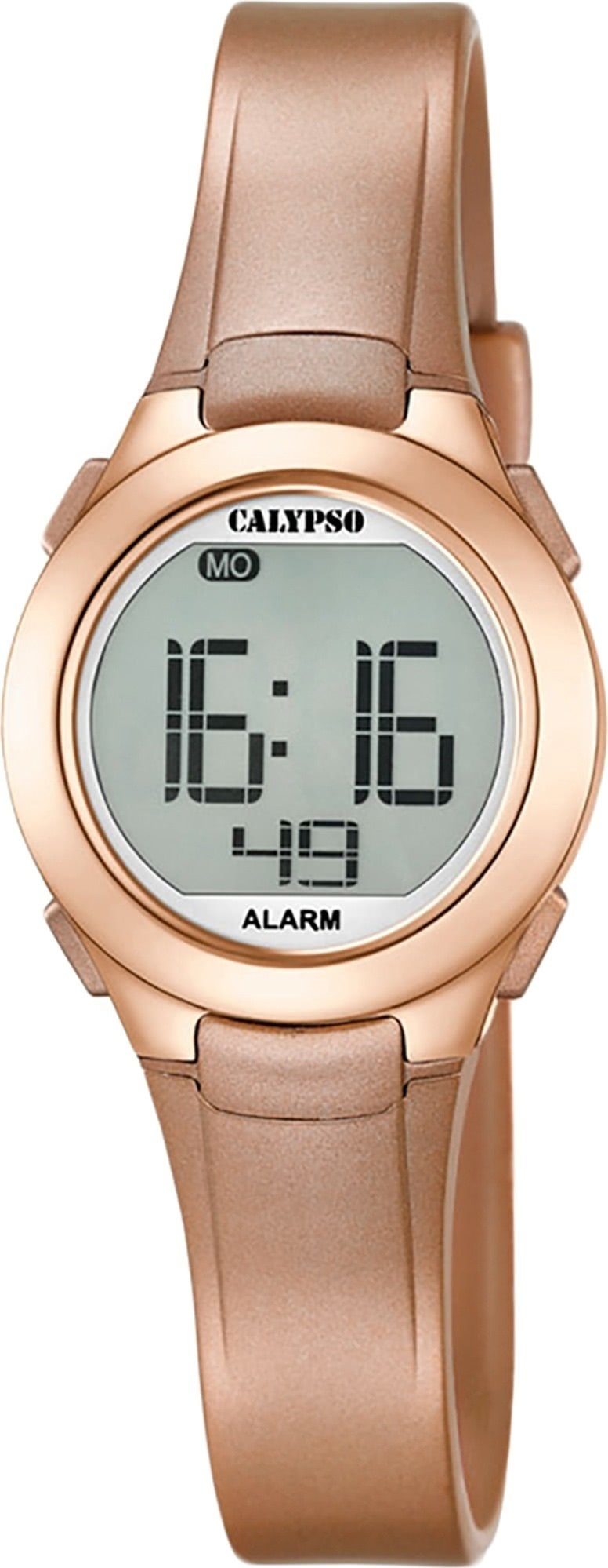 CALYPSO WATCHES Digitaluhr Calypso Damen Uhr K5677/3 Kunststoffband, (Digitaluhr), Damen Armbanduhr rund, PURarmband roségold, Sport