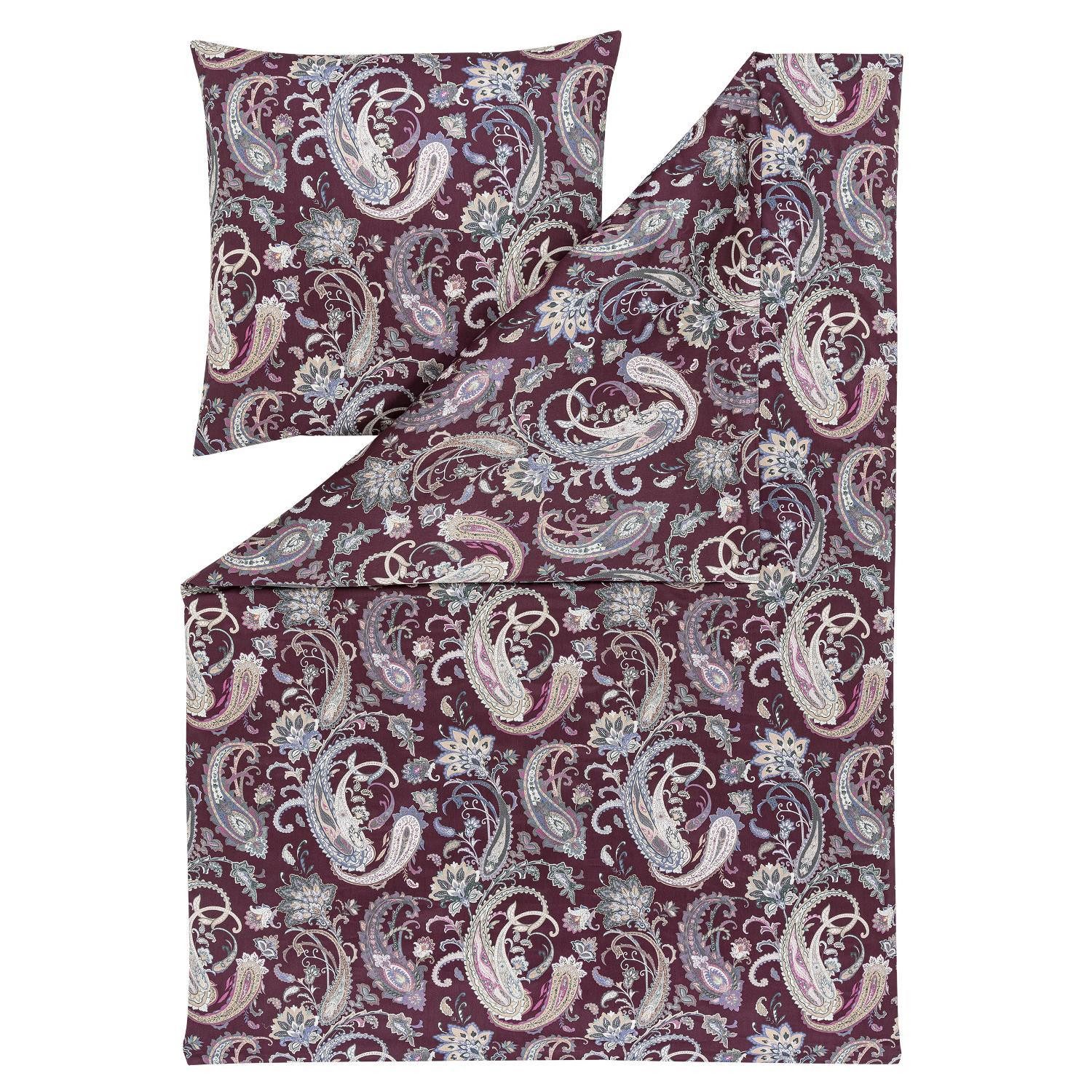 Estella Bettwäsche Estella Mako Satin Bettwäsche Soley 7608-955 Paisley Bordeaux 135x200, Mako Satin, 2 teilig, Feinster Premium Mako Satin