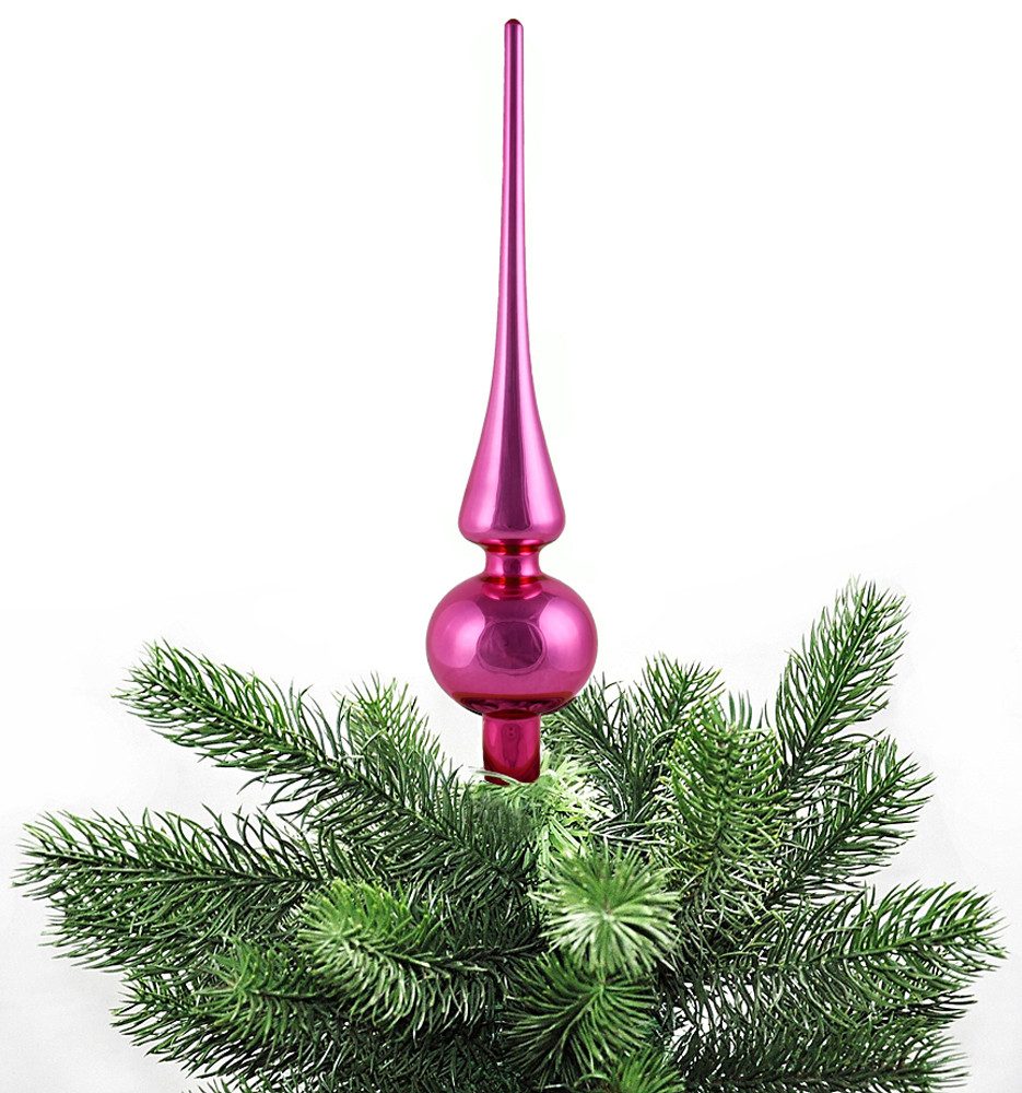 JACK Christbaumspitze Christbaumspitze Echt Glas 26 x 6 cm Matt Glanz Weihnachtsbaum Spitze, Baumspitze aus Echt Glas, inklusive praktischer Aufbewahrungsbox