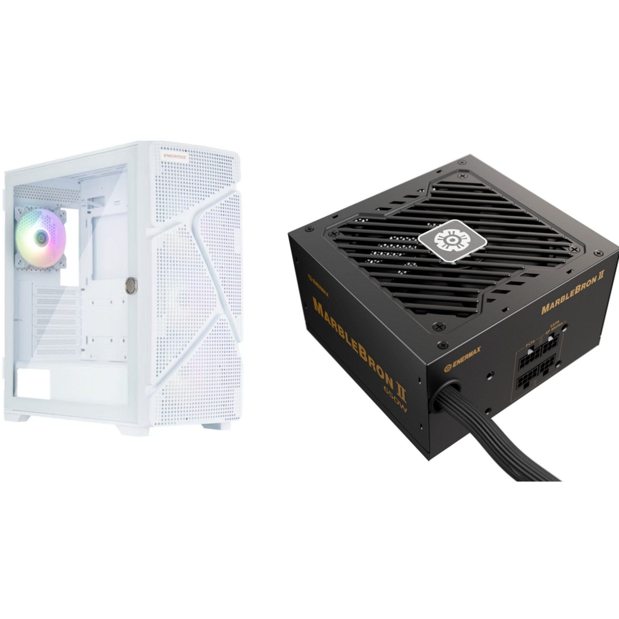 Enermax Корпуси ПК Enermax MarbleShell MS31 RGB + Marblebron II 650W