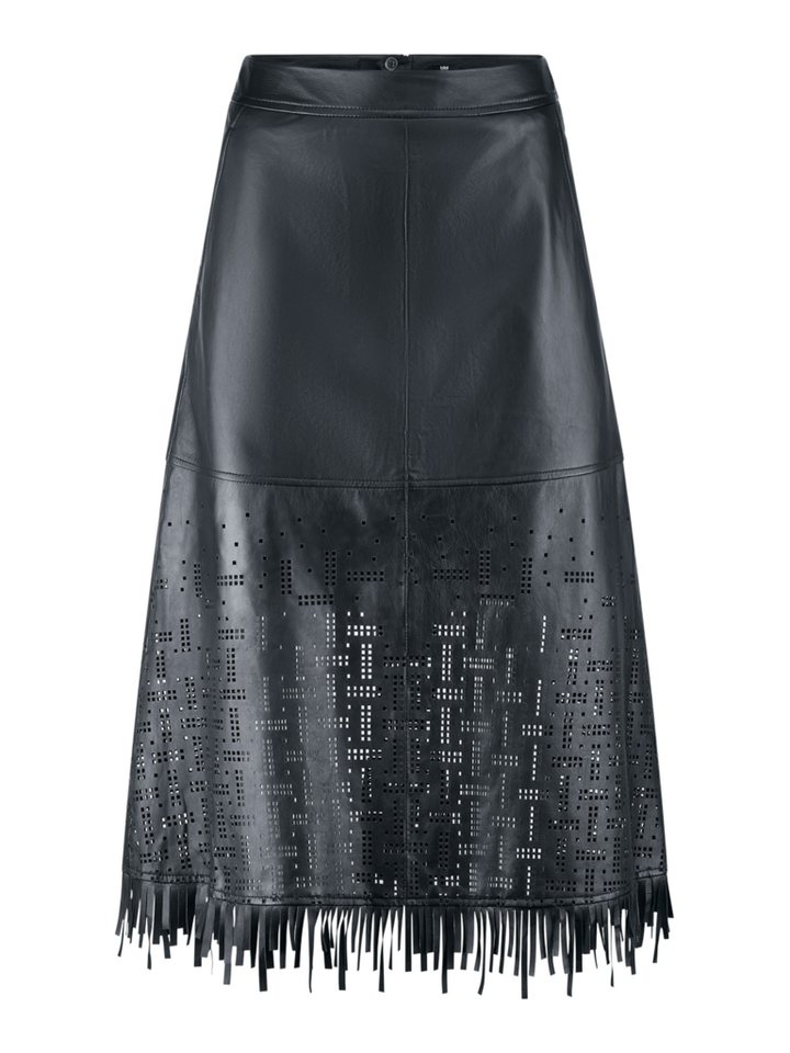 Riani A-Linien-Rock schwarz,Festlich,Leder,Strukturiert,Regular Fit,Mittel