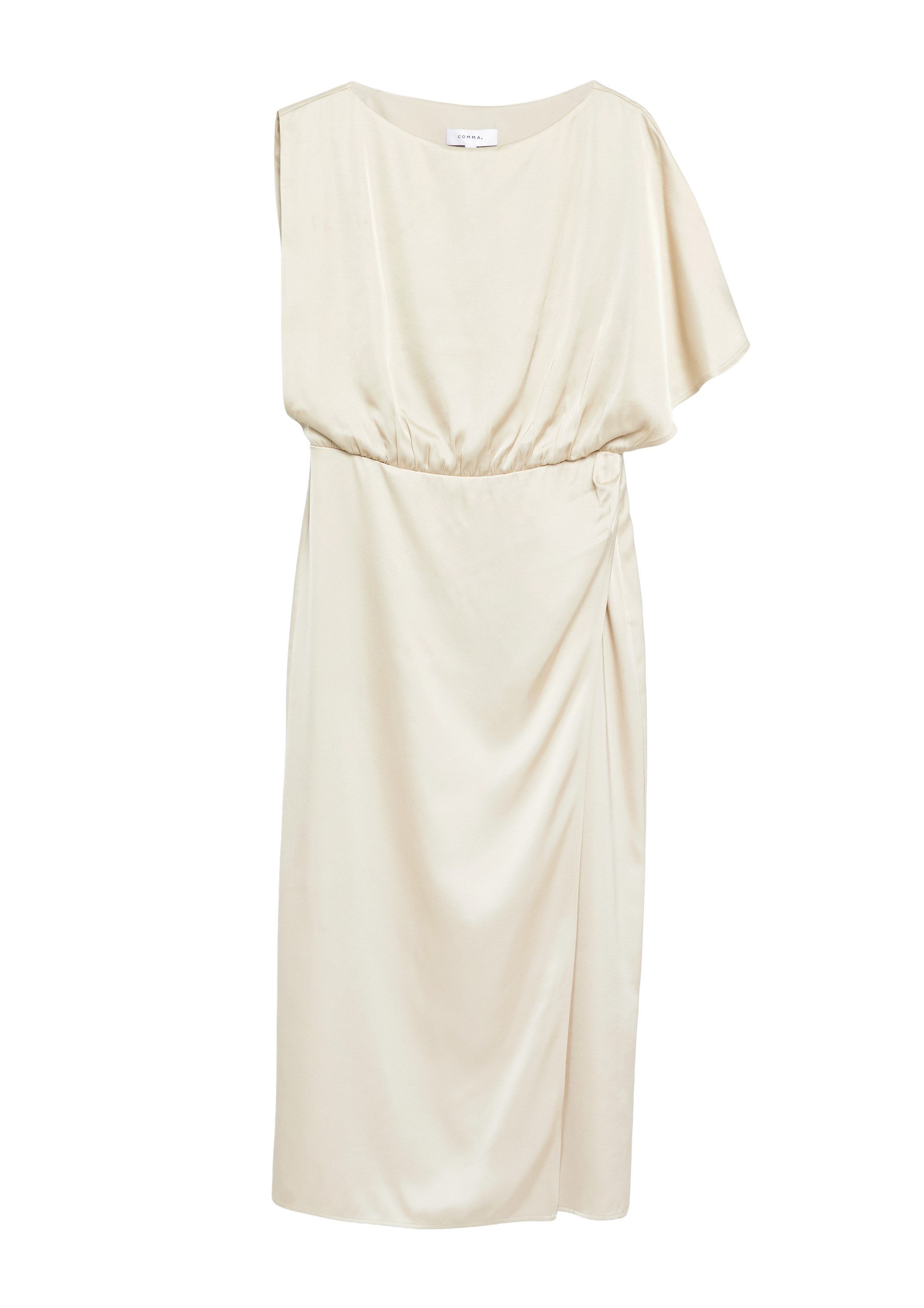 comma Midikleid Kleid Asymmetrisches Satinkleid mit Drapierung günstig online kaufen