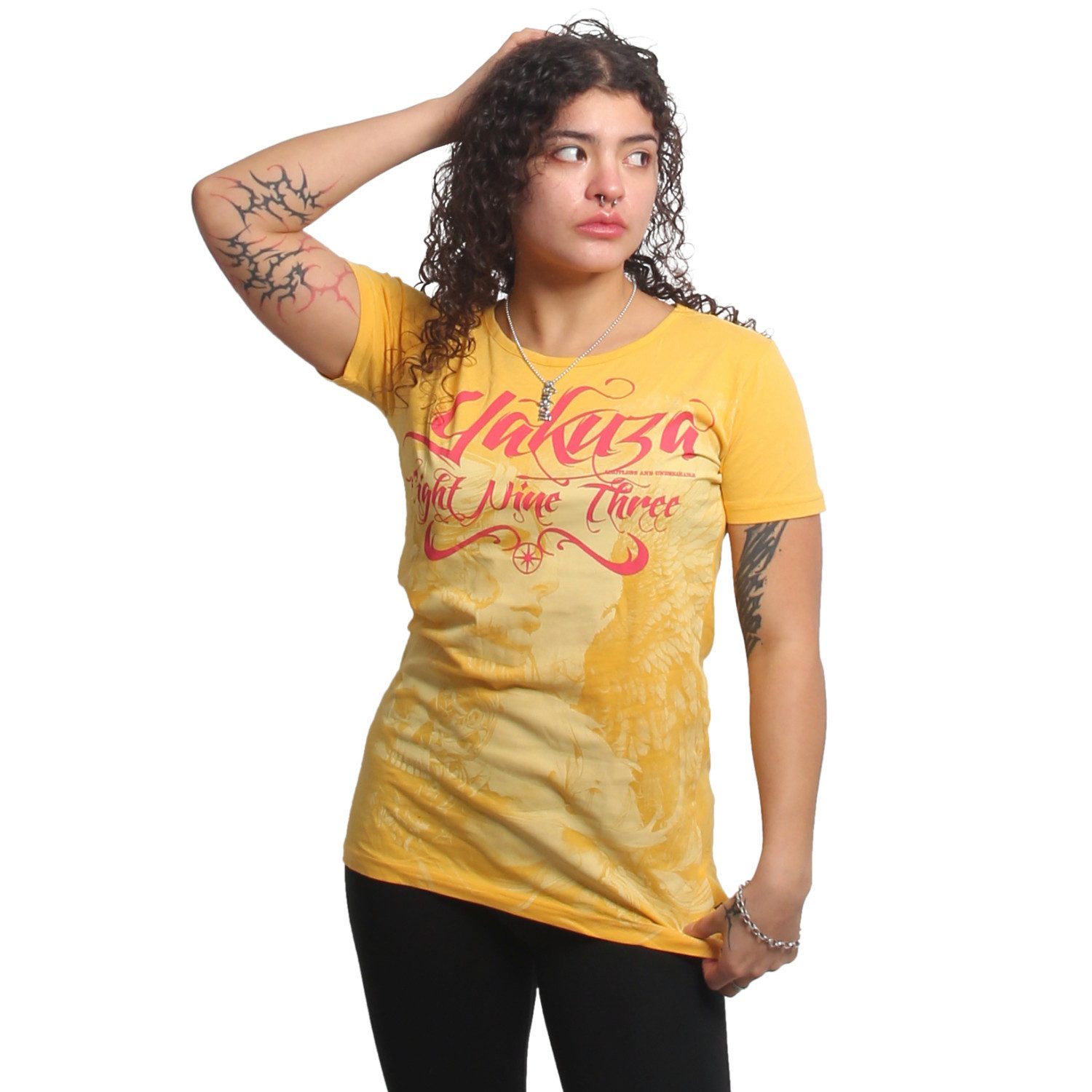 YAKUZA Rundhalsshirt Desire mit verlängertem Rückenteil