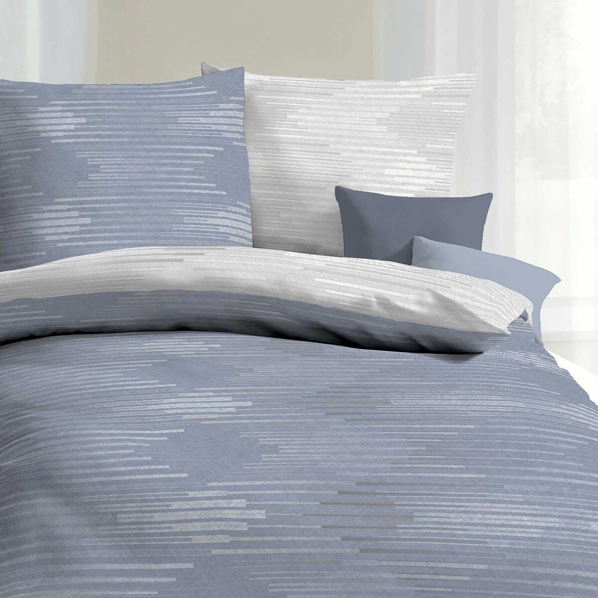 TRAUMSCHLAF Bettwäsche Ikat, Biber, 3 teilig, günstig online kaufen